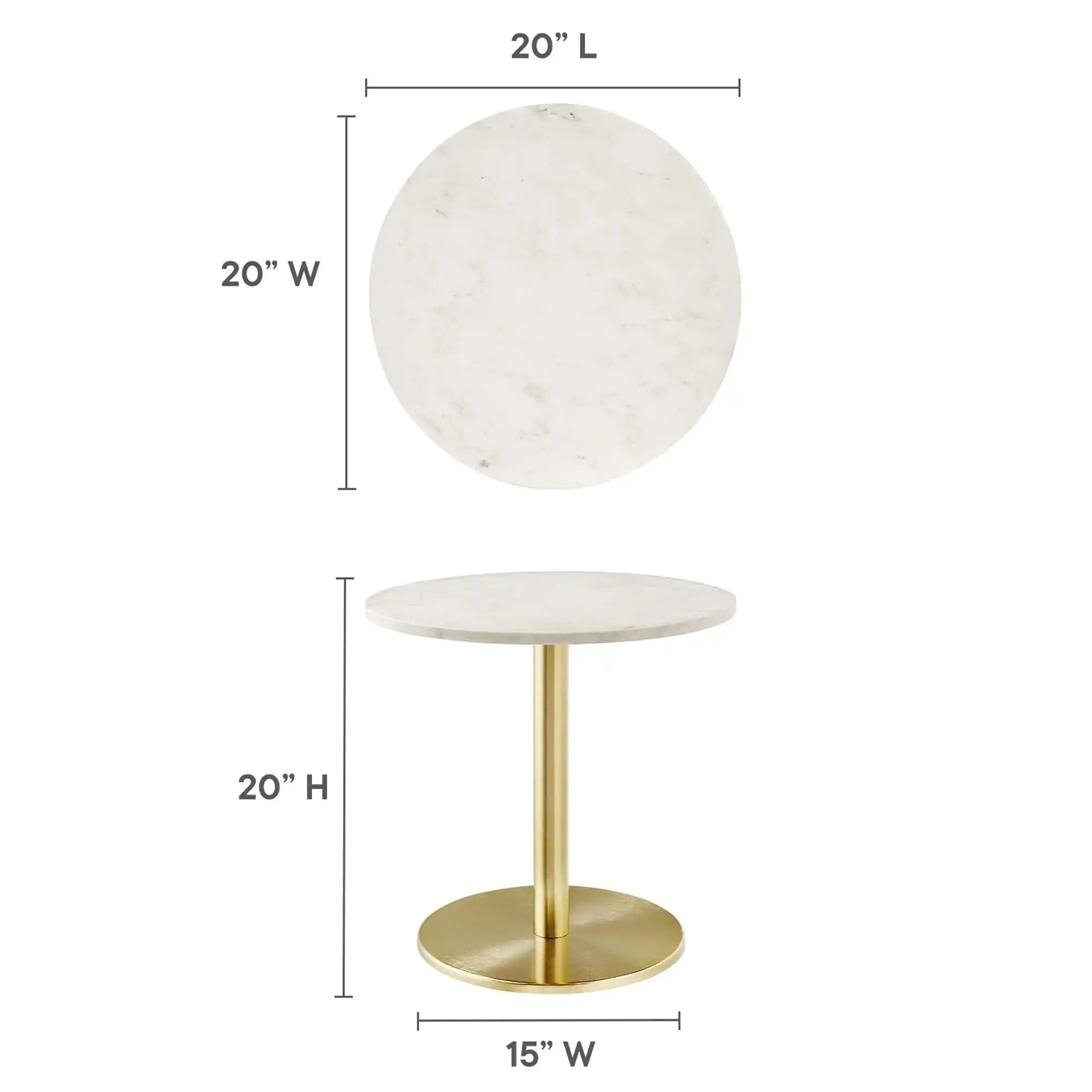 Viva Round White Marble Side Table by Modway - Best Buy Furniture
