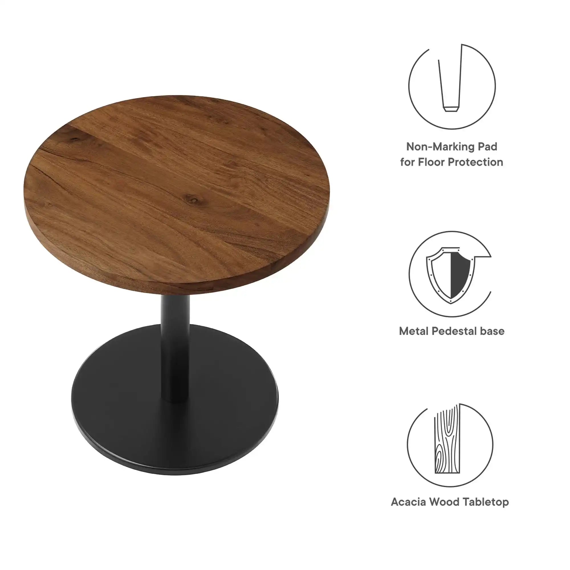 Viva Round Acacia Wood Side Table by Modway - Best Buy Furniture
