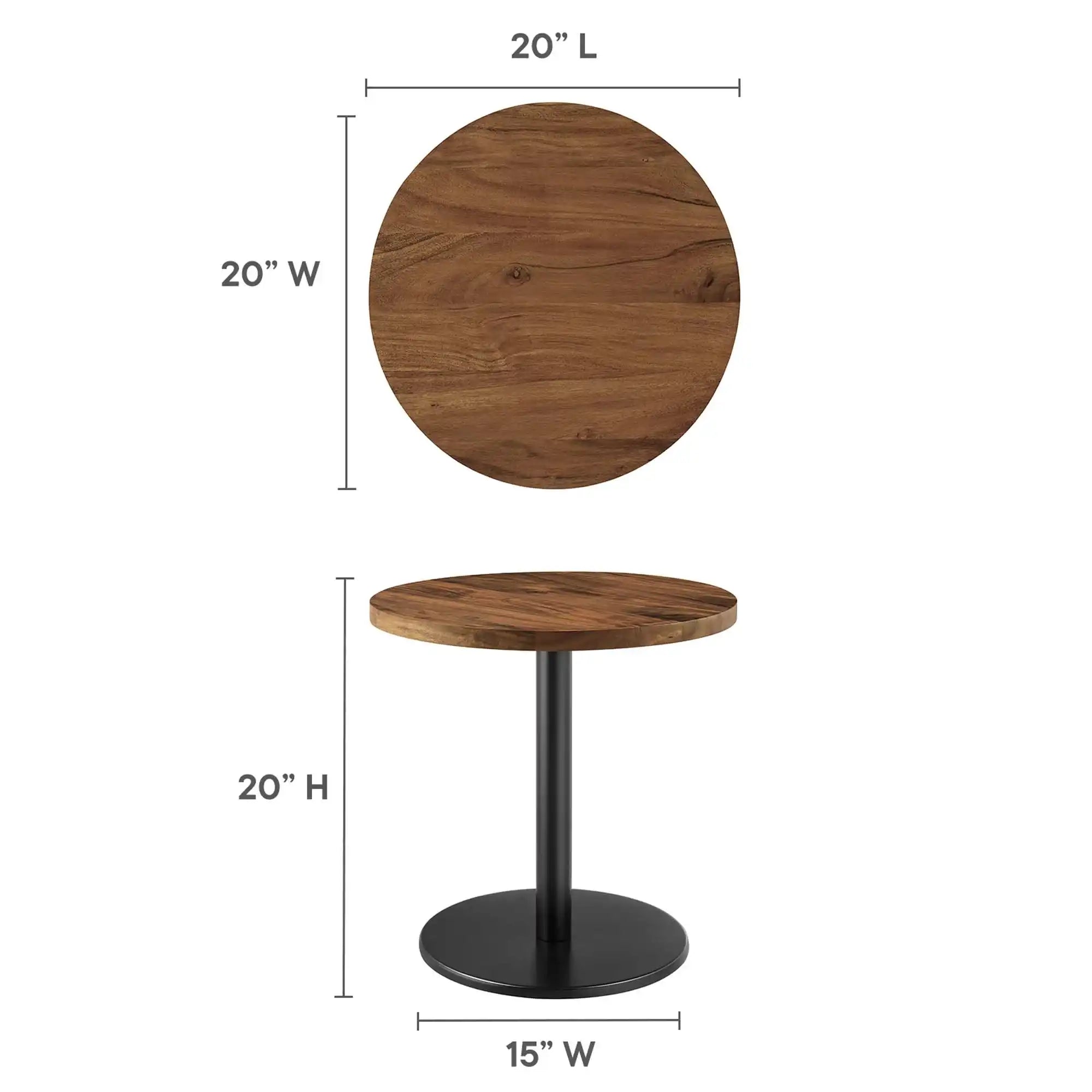 Viva Round Acacia Wood Side Table by Modway - Best Buy Furniture