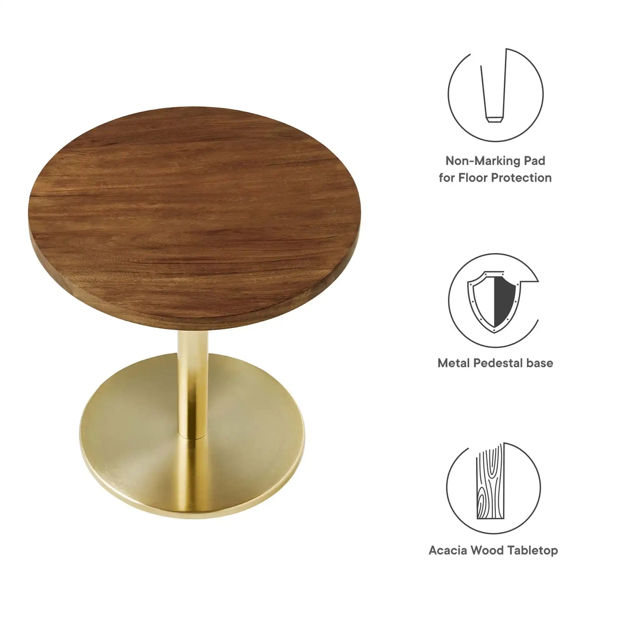 Viva Round Acacia Wood Side Table by Modway - Best Buy Furniture