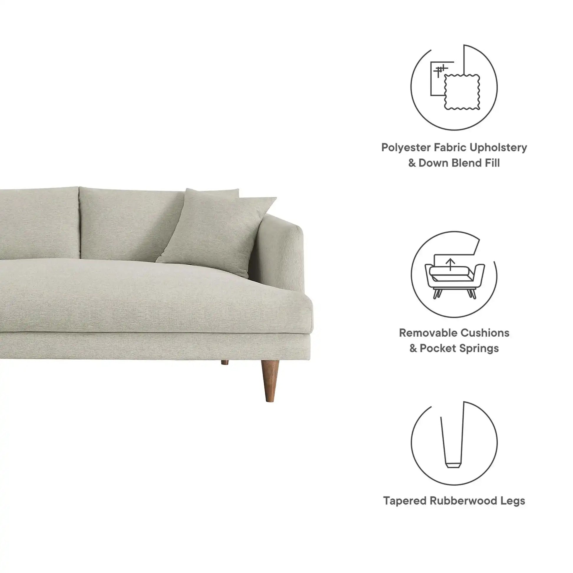 Zoya 3 Piece Down Filled Overstuffed Sectional Sofa by Modway - Best Buy Furniture