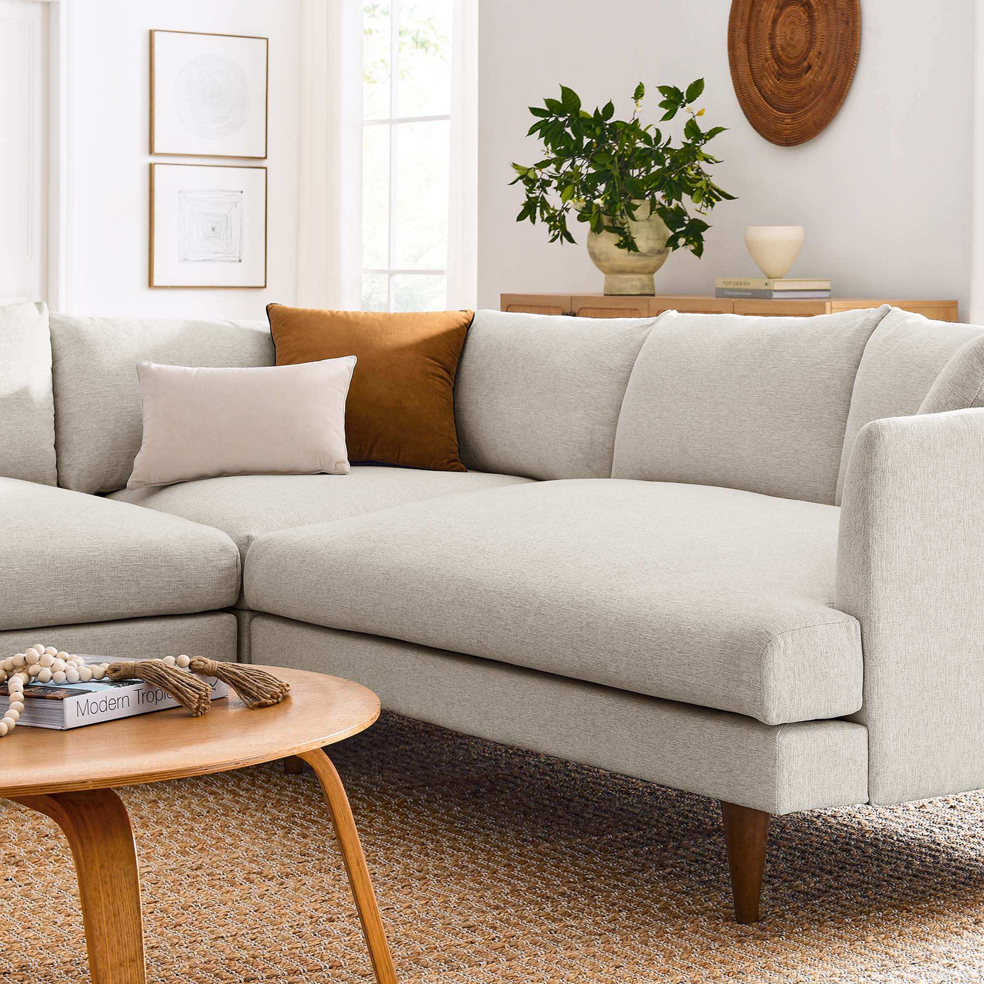 Zoya 3 Piece Down Filled Overstuffed Sectional Sofa by Modway - Best Buy Furniture