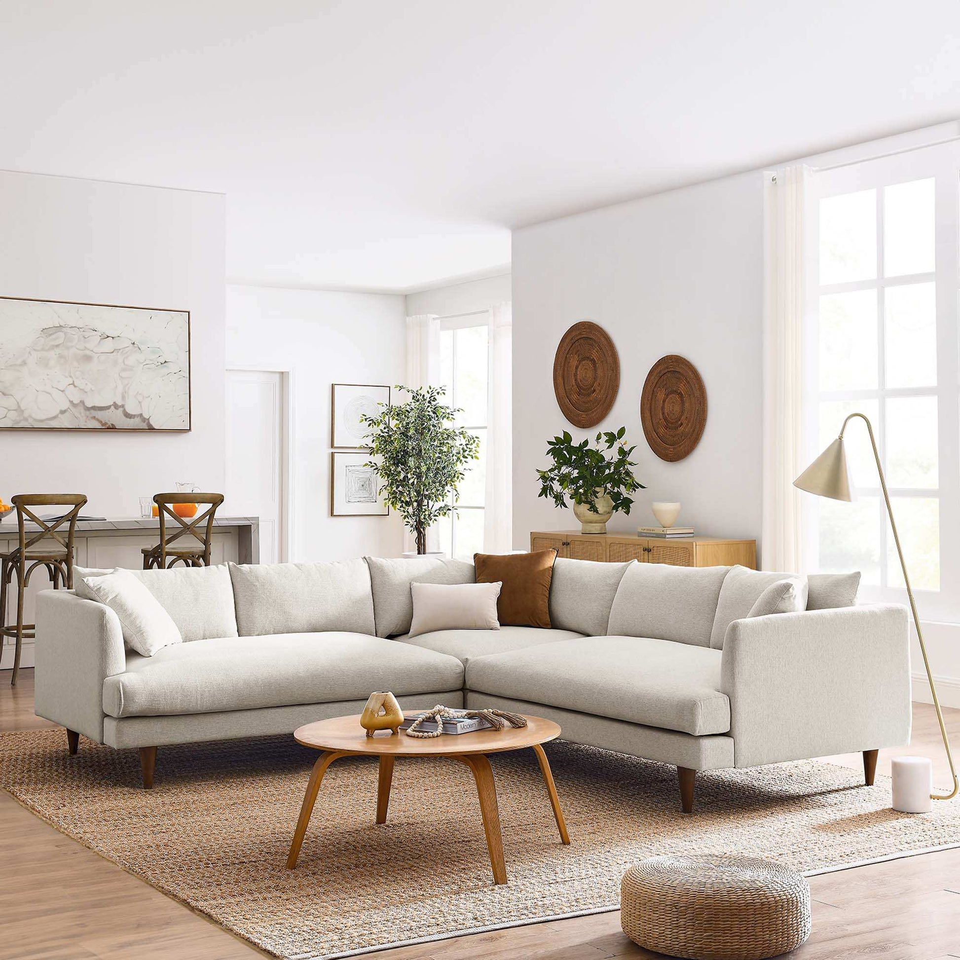 Zoya 3 Piece Down Filled Overstuffed Sectional Sofa by Modway - Best Buy Furniture