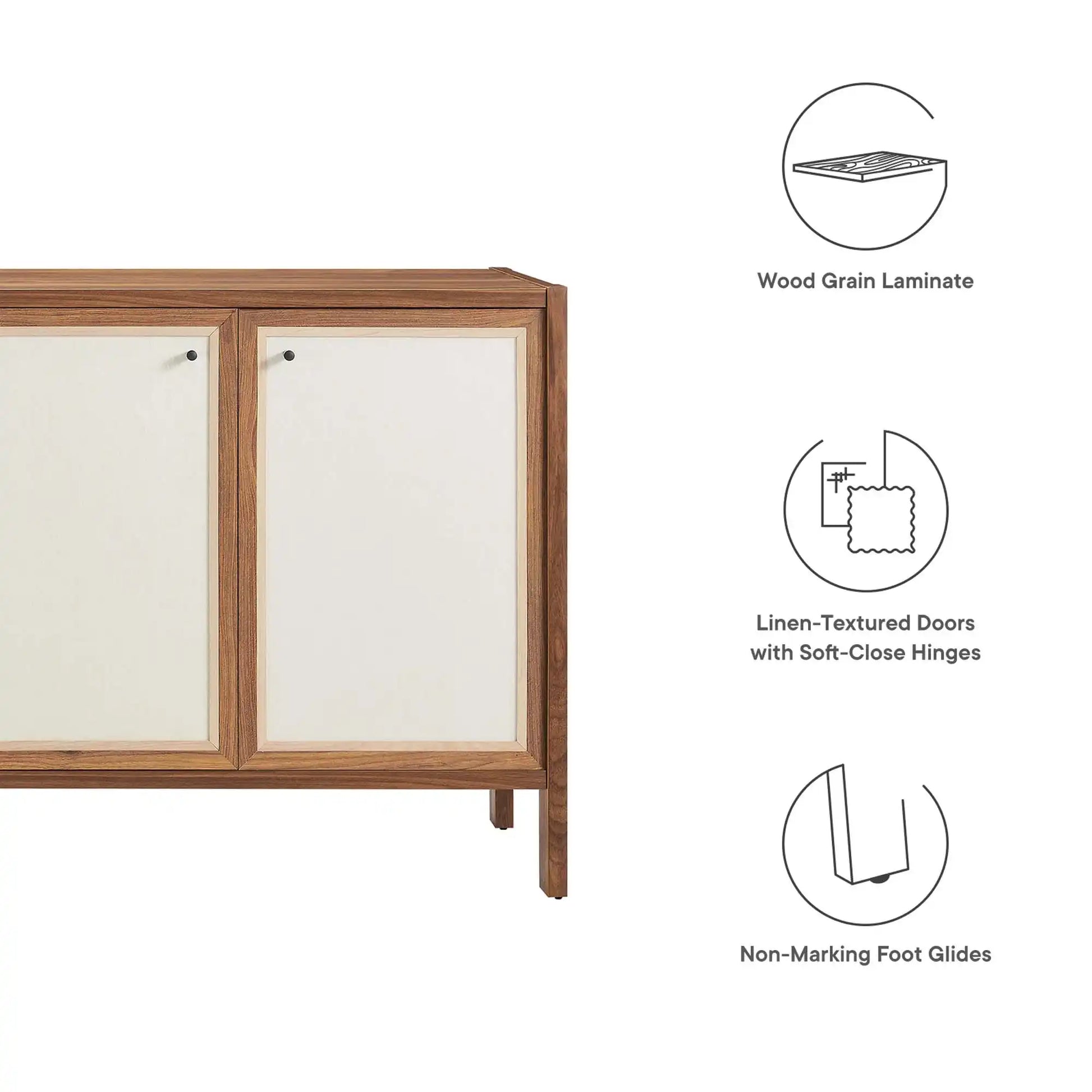 Capri 65" Wood Grain Sideboard Storage Cabinet by Modway - Best Buy Furniture