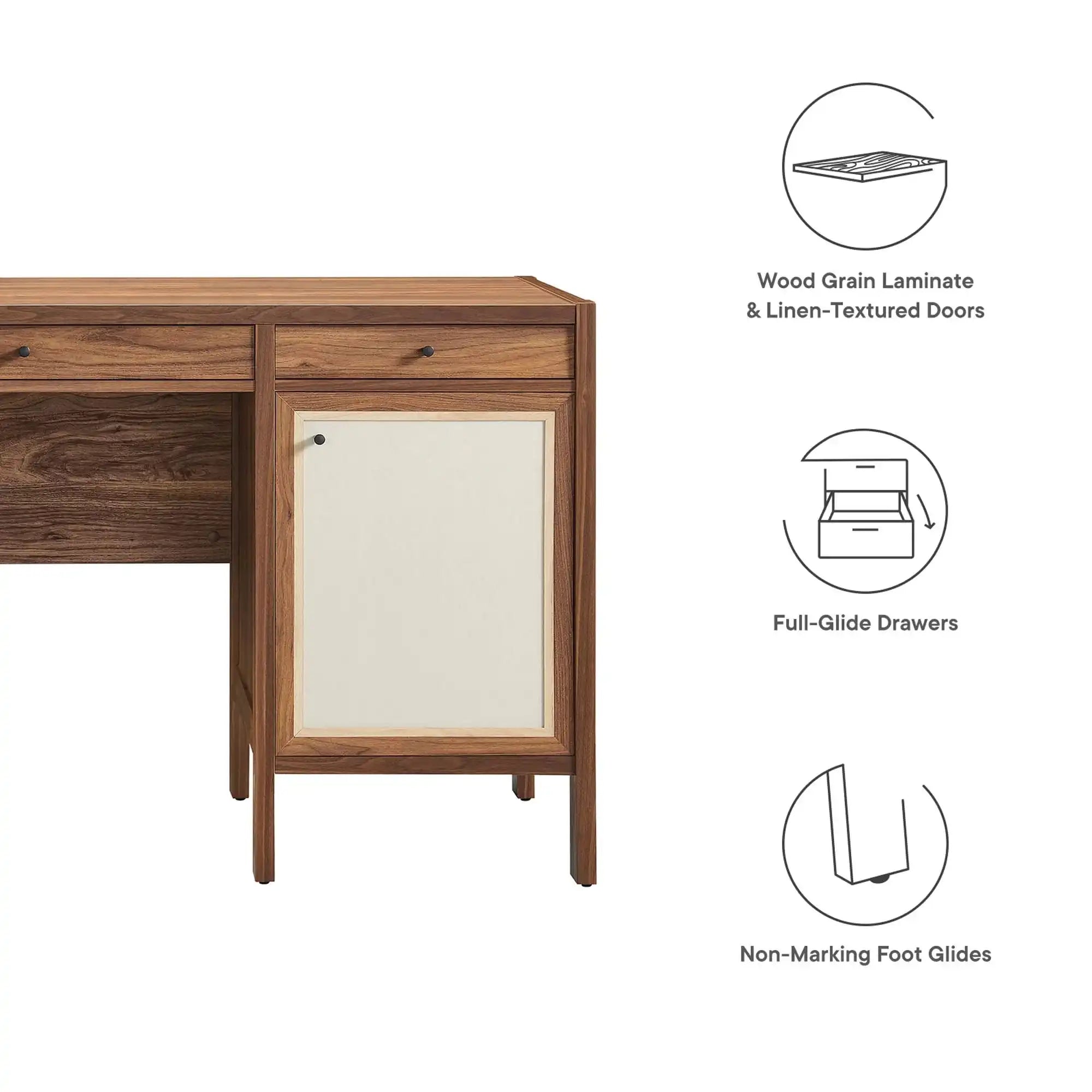 Capri 58" Wood Grain Office Desk by Modway - Best Buy Furniture