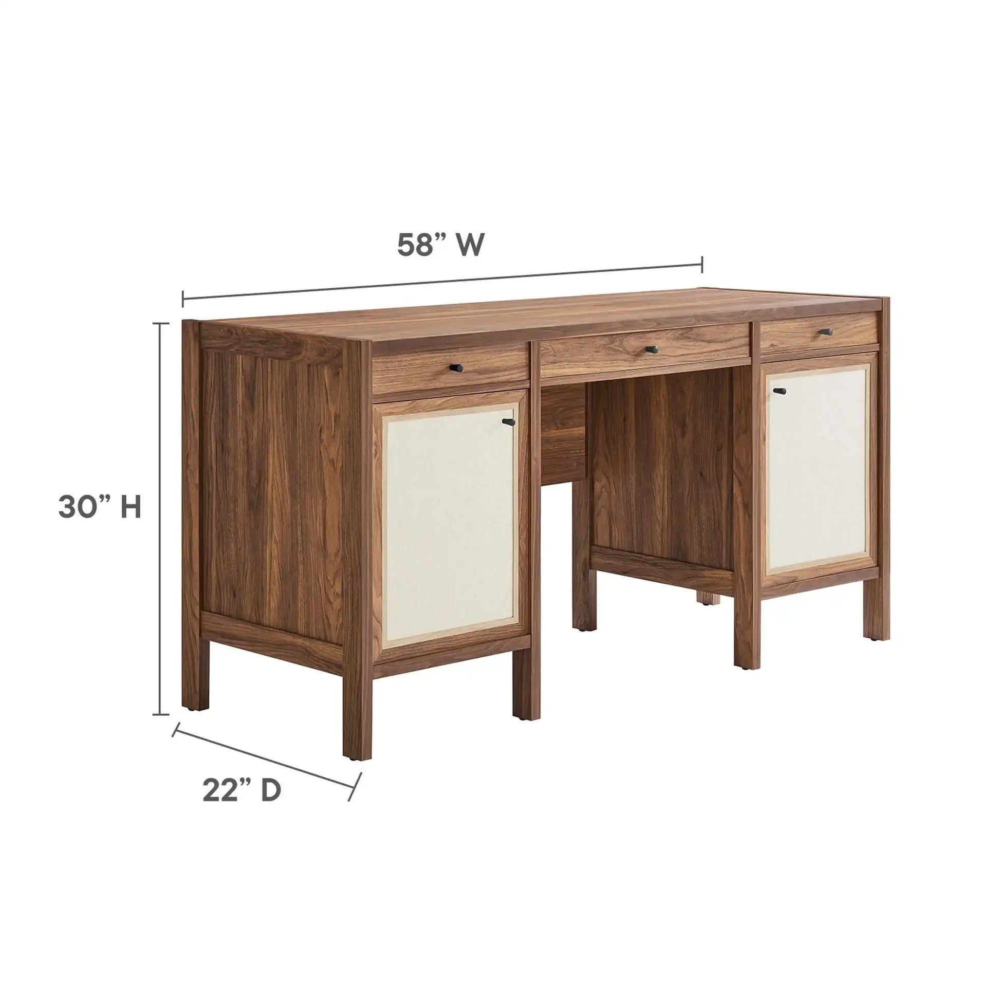 Capri 58" Wood Grain Office Desk by Modway - Best Buy Furniture