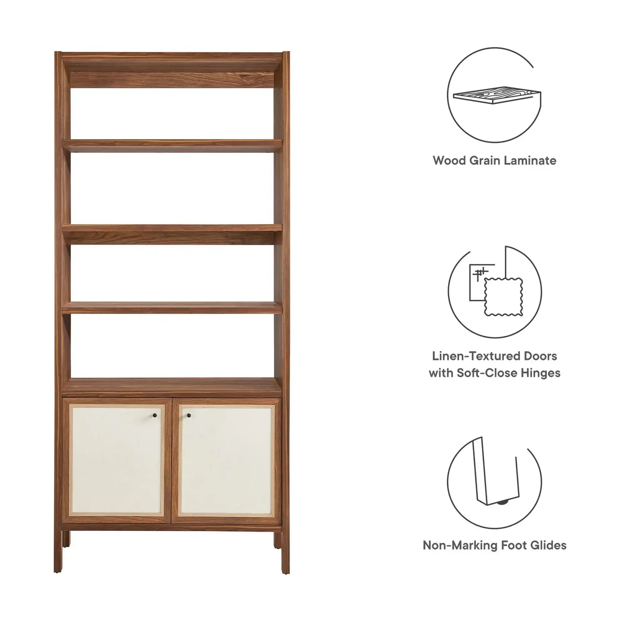 Capri 4-Shelf Wood Grain Bookcase by Modway - Best Buy Furniture