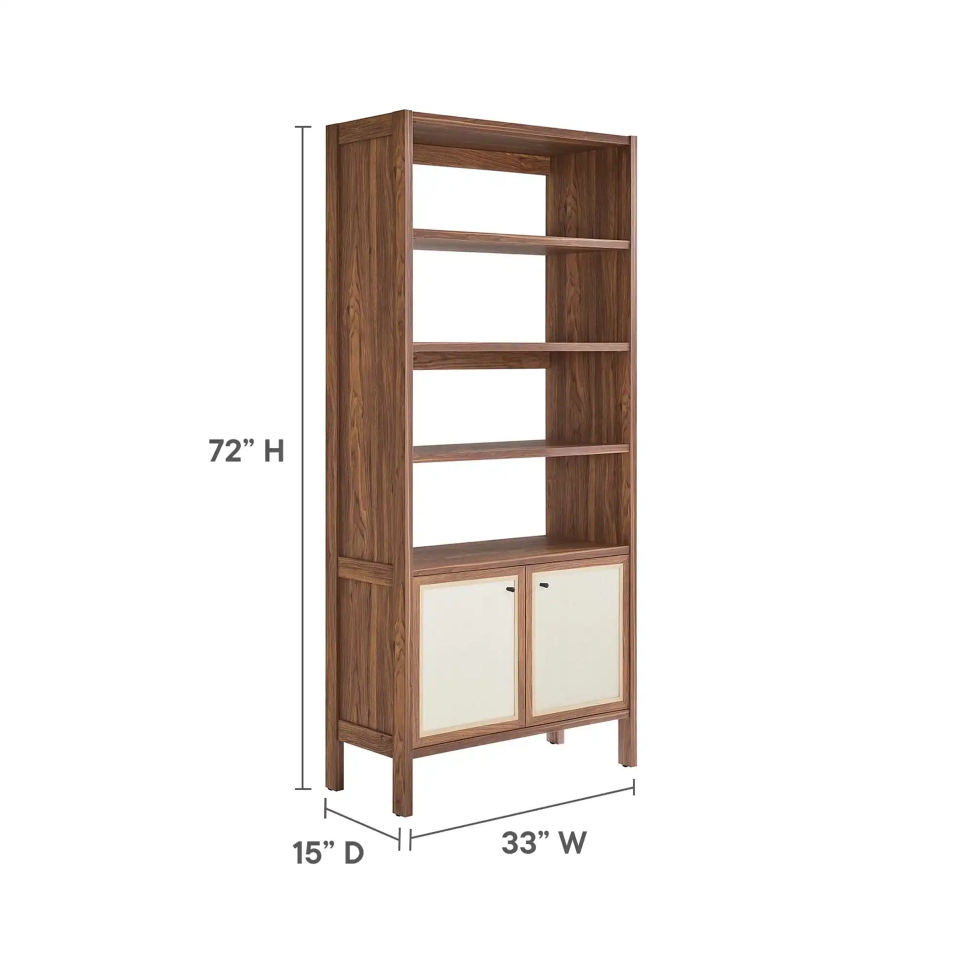 Capri 4-Shelf Wood Grain Bookcase by Modway - Best Buy Furniture