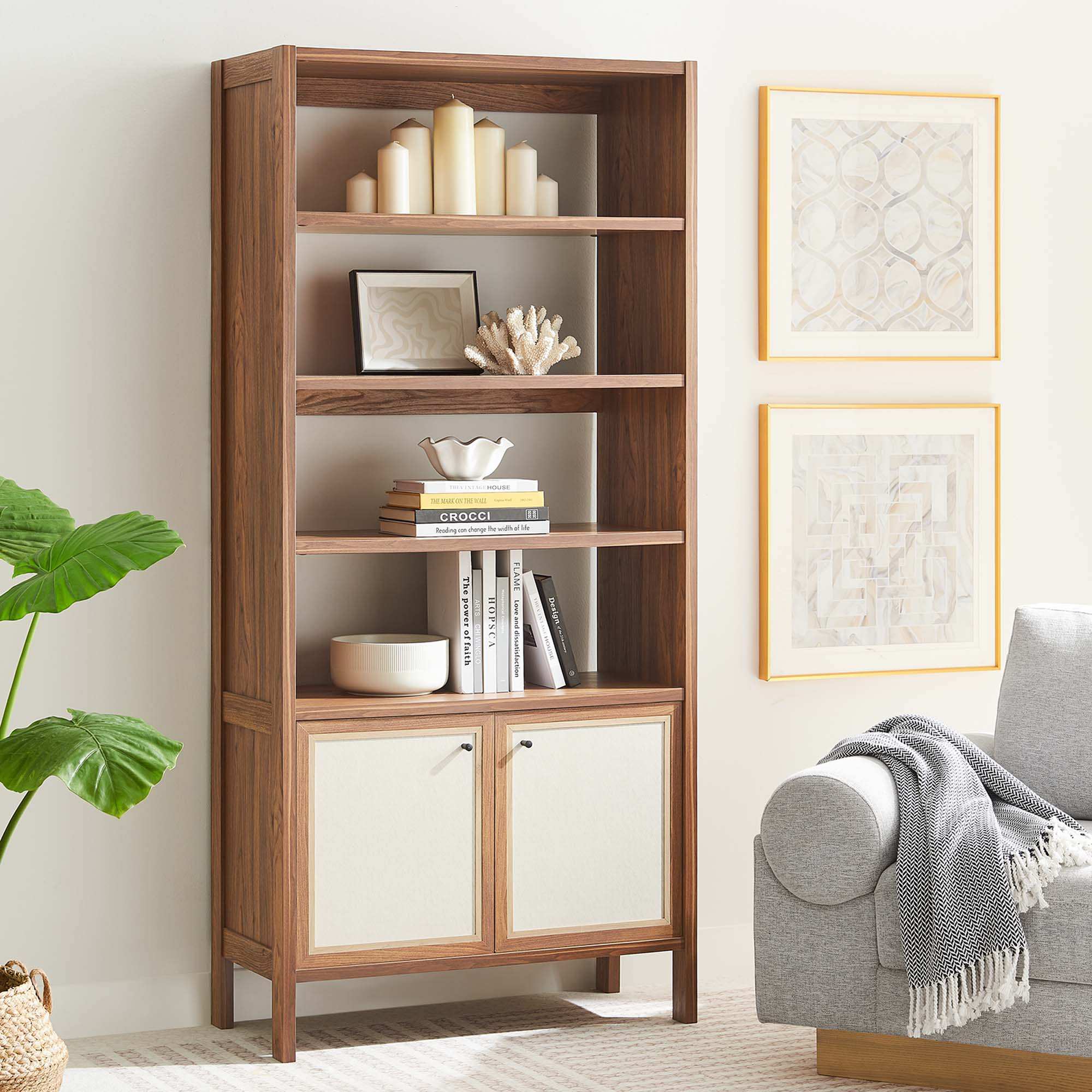 Capri 4-Shelf Wood Grain Bookcase by Modway - Best Buy Furniture