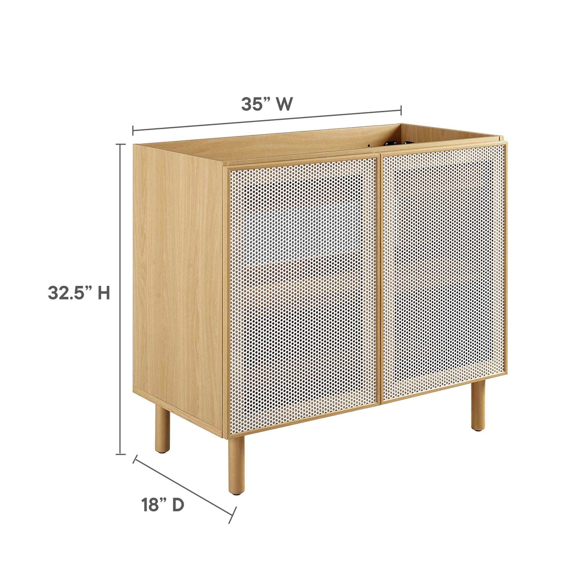 Calla 36" Perforated Metal Bathroom Vanity Cabinet (Sink Basin Not Included) by Modway - Best Buy Furniture