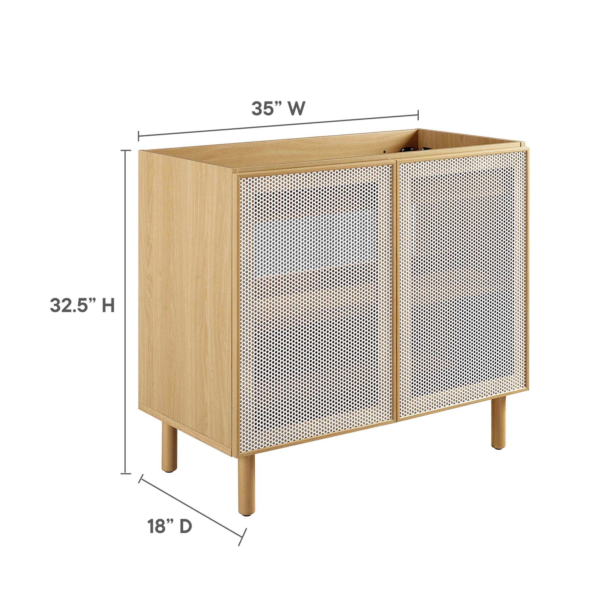 Calla 36" Perforated Metal Bathroom Vanity Cabinet (Sink Basin Not Included) by Modway - Best Buy Furniture