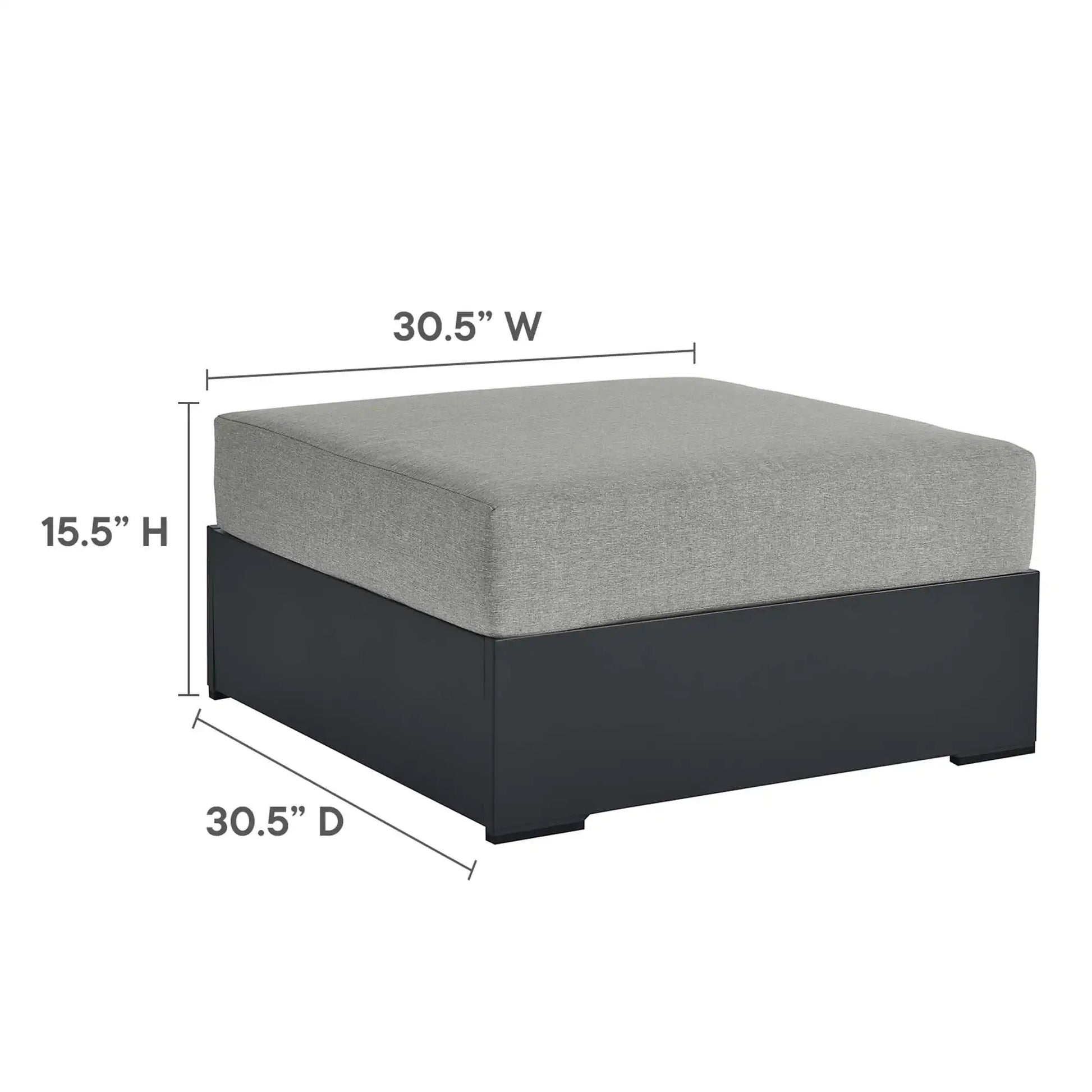 Tahoe Outdoor Patio Powder-Coated Aluminum Ottoman by Modway - Best Buy Furniture
