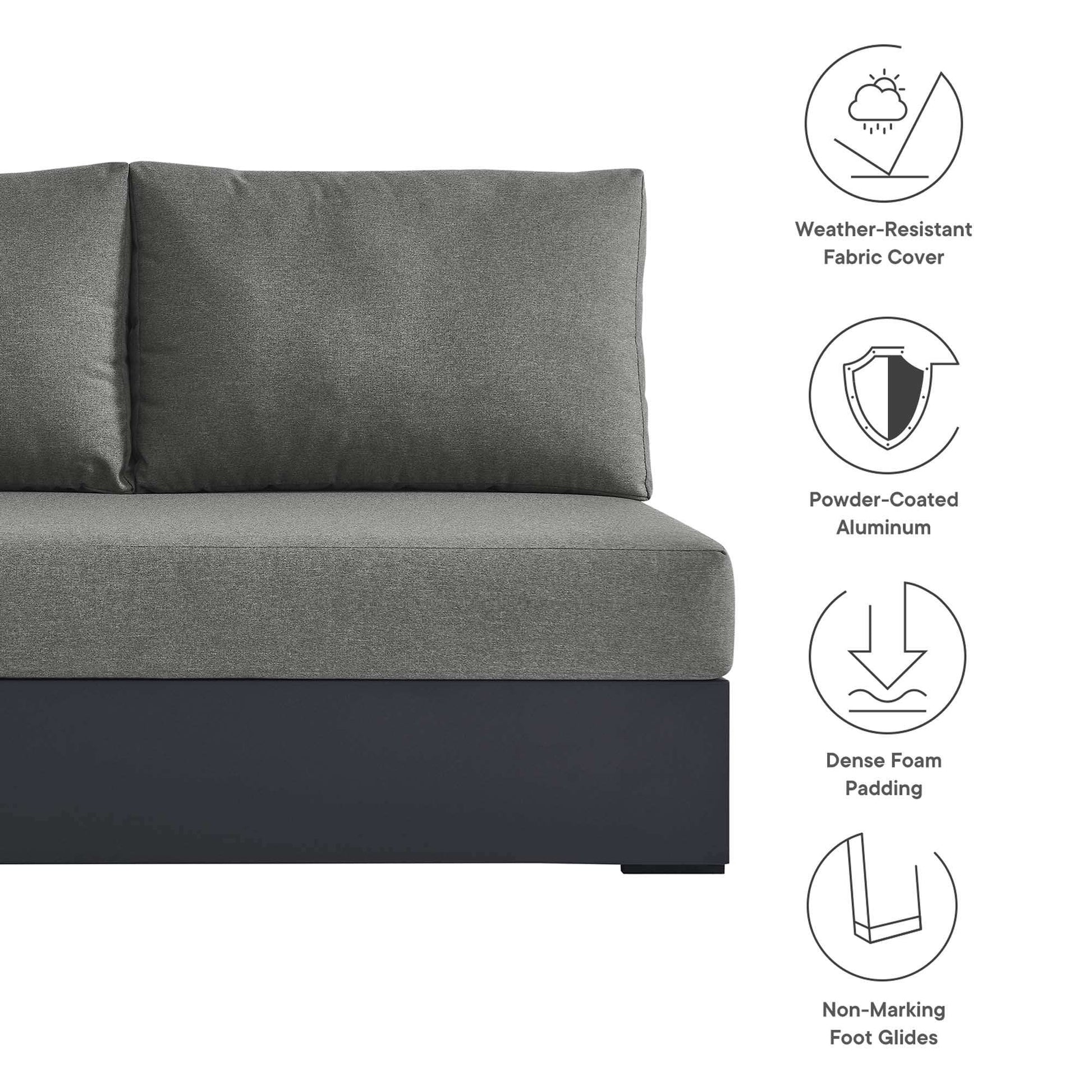 Tahoe Outdoor Patio Powder-Coated Aluminum Modular Left-Facing Loveseat by Modway - Best Buy Furniture