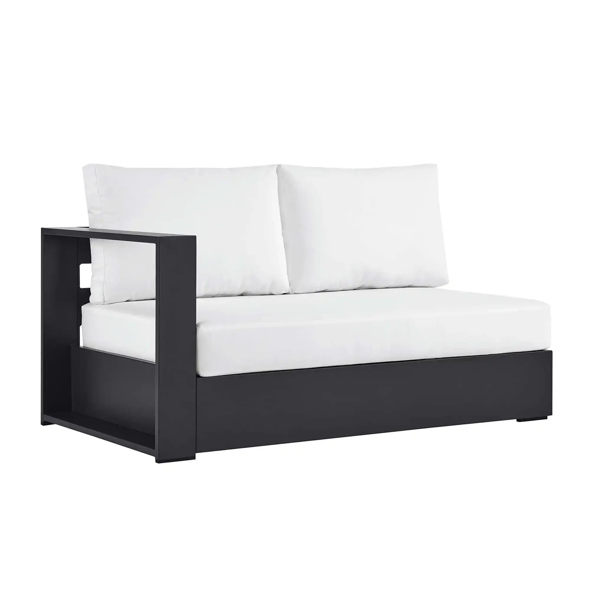 Tahoe Outdoor Patio Powder-Coated Aluminum Modular Left-Facing Loveseat by Modway - Best Buy Furniture