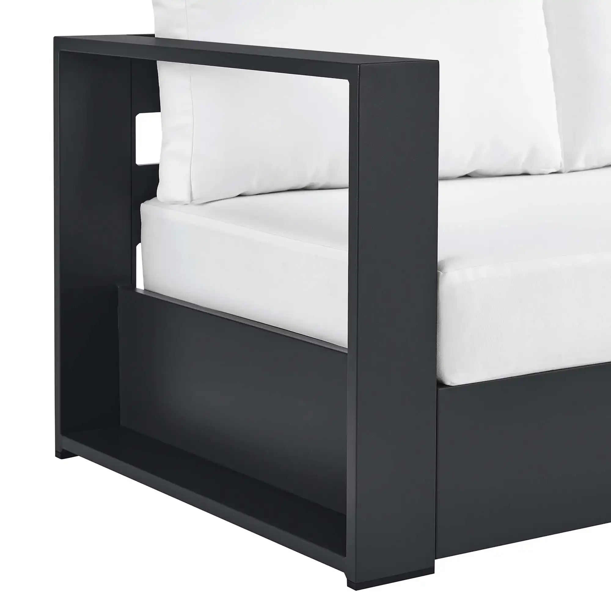 Tahoe Outdoor Patio Powder-Coated Aluminum Modular Left-Facing Loveseat by Modway - Best Buy Furniture
