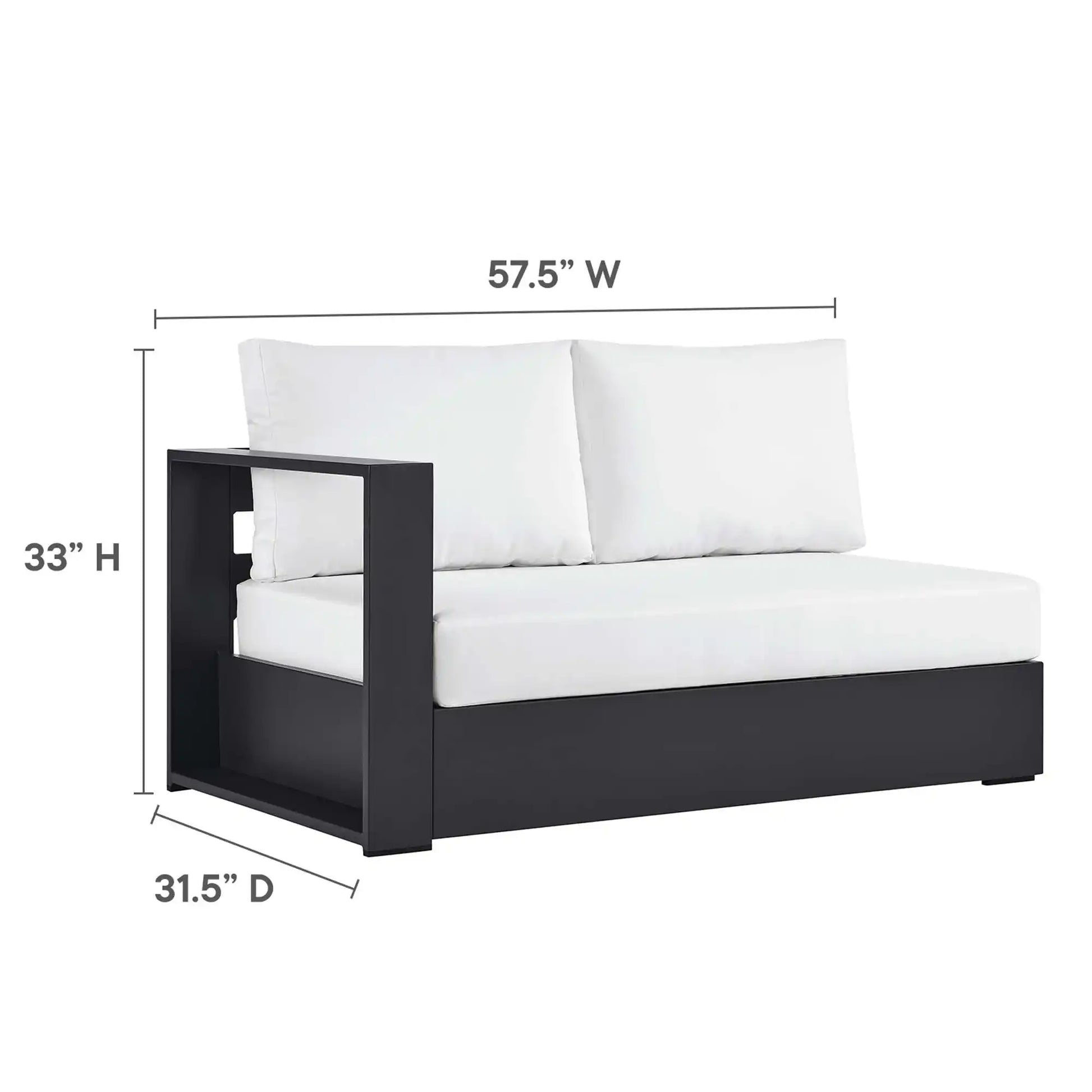 Tahoe Outdoor Patio Powder-Coated Aluminum Modular Left-Facing Loveseat by Modway - Best Buy Furniture
