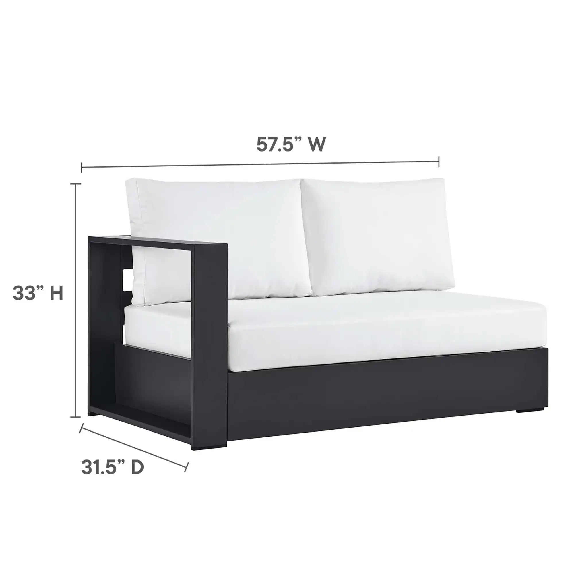 Tahoe Outdoor Patio Powder-Coated Aluminum Modular Left-Facing Loveseat by Modway - Best Buy Furniture