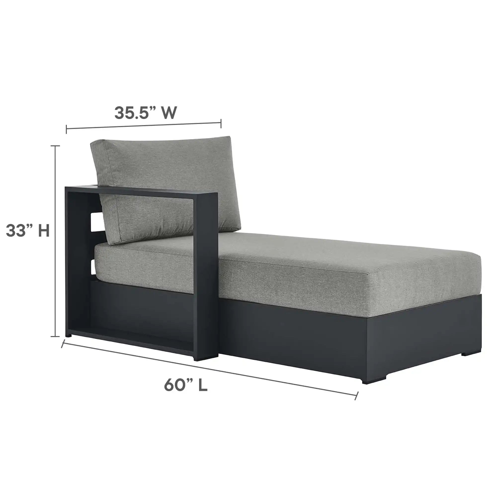 Tahoe Outdoor Patio Powder-Coated Aluminum Modular Left-Facing Chaise Lounge by Modway - Best Buy Furniture
