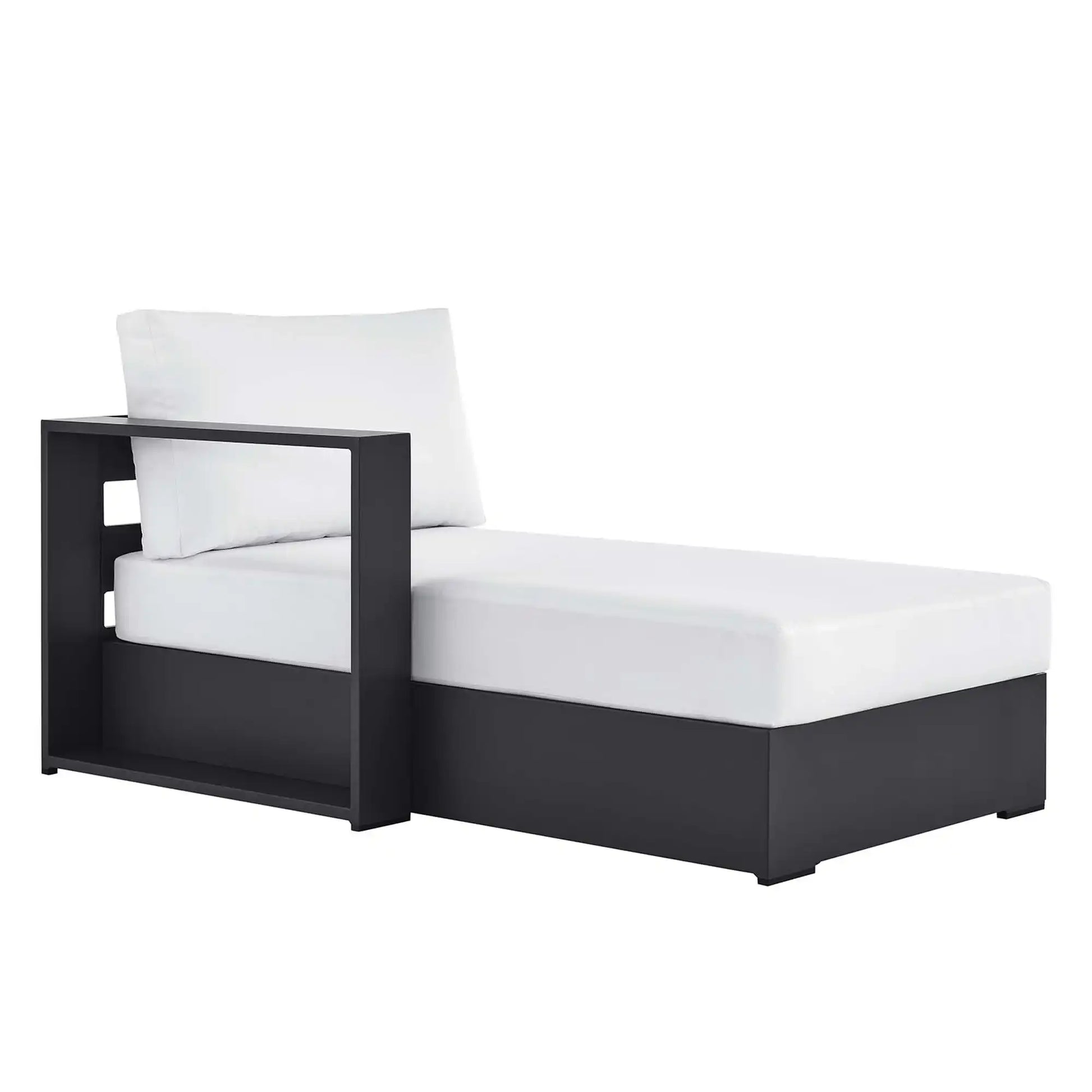 Tahoe Outdoor Patio Powder-Coated Aluminum Modular Left-Facing Chaise Lounge by Modway - Best Buy Furniture