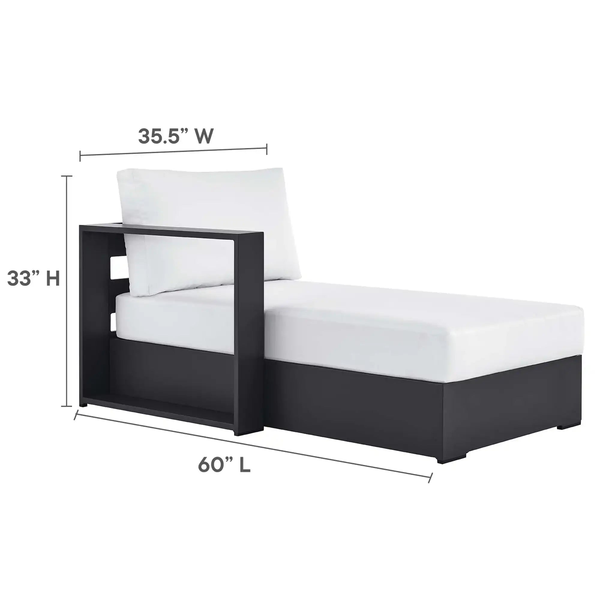 Tahoe Outdoor Patio Powder-Coated Aluminum Modular Left-Facing Chaise Lounge by Modway - Best Buy Furniture