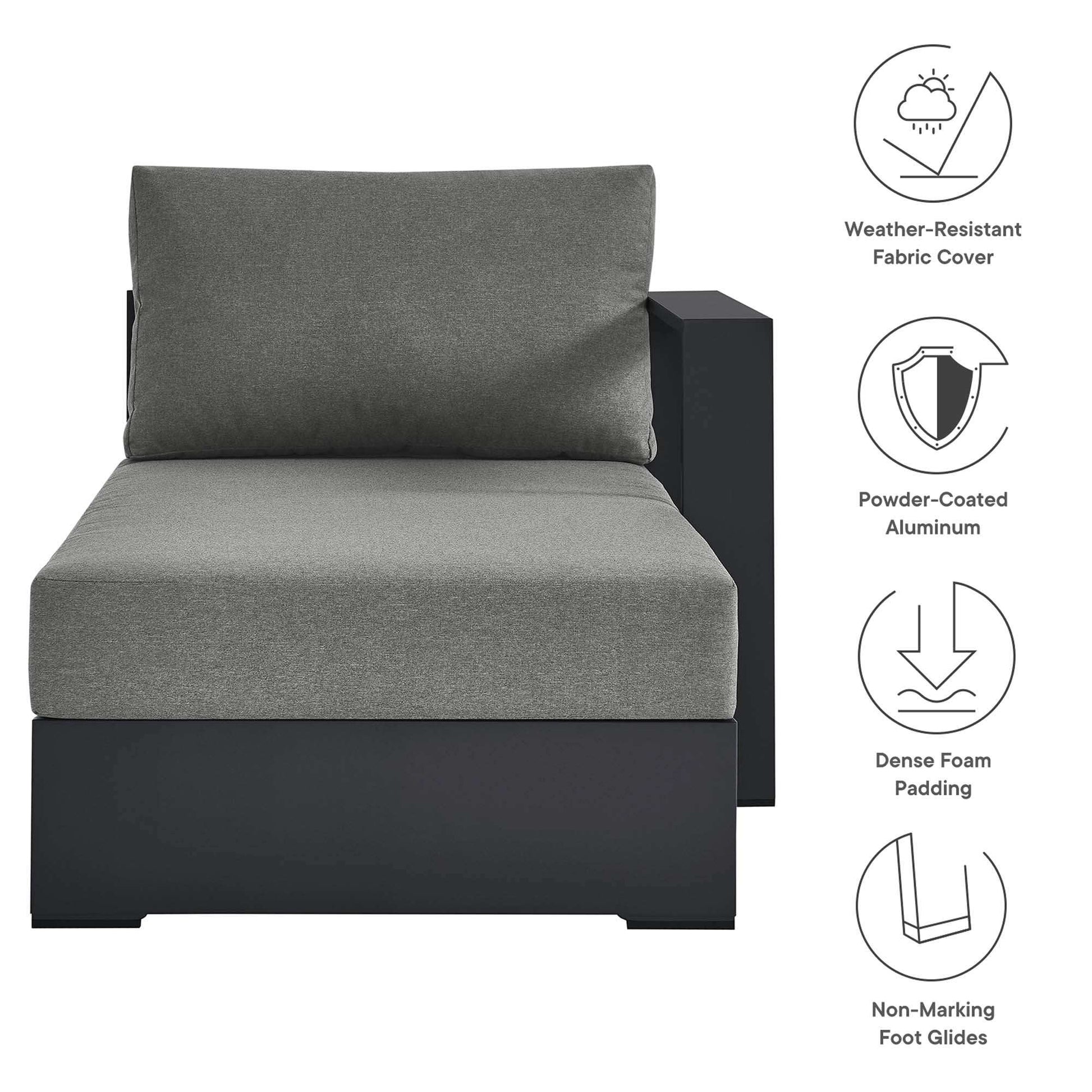 Tahoe Outdoor Patio Powder-Coated Aluminum Modular Right-Facing Chaise Lounge by Modway - Best Buy Furniture