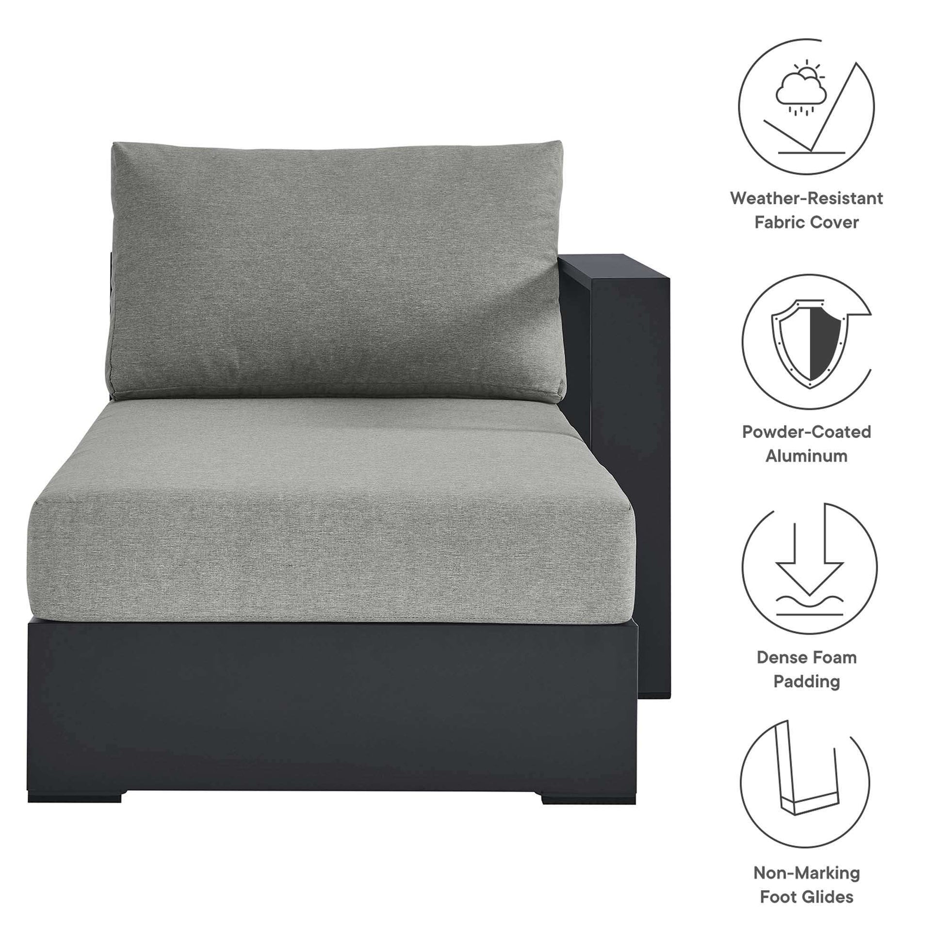 Tahoe Outdoor Patio Powder-Coated Aluminum Modular Right-Facing Chaise Lounge by Modway - Best Buy Furniture