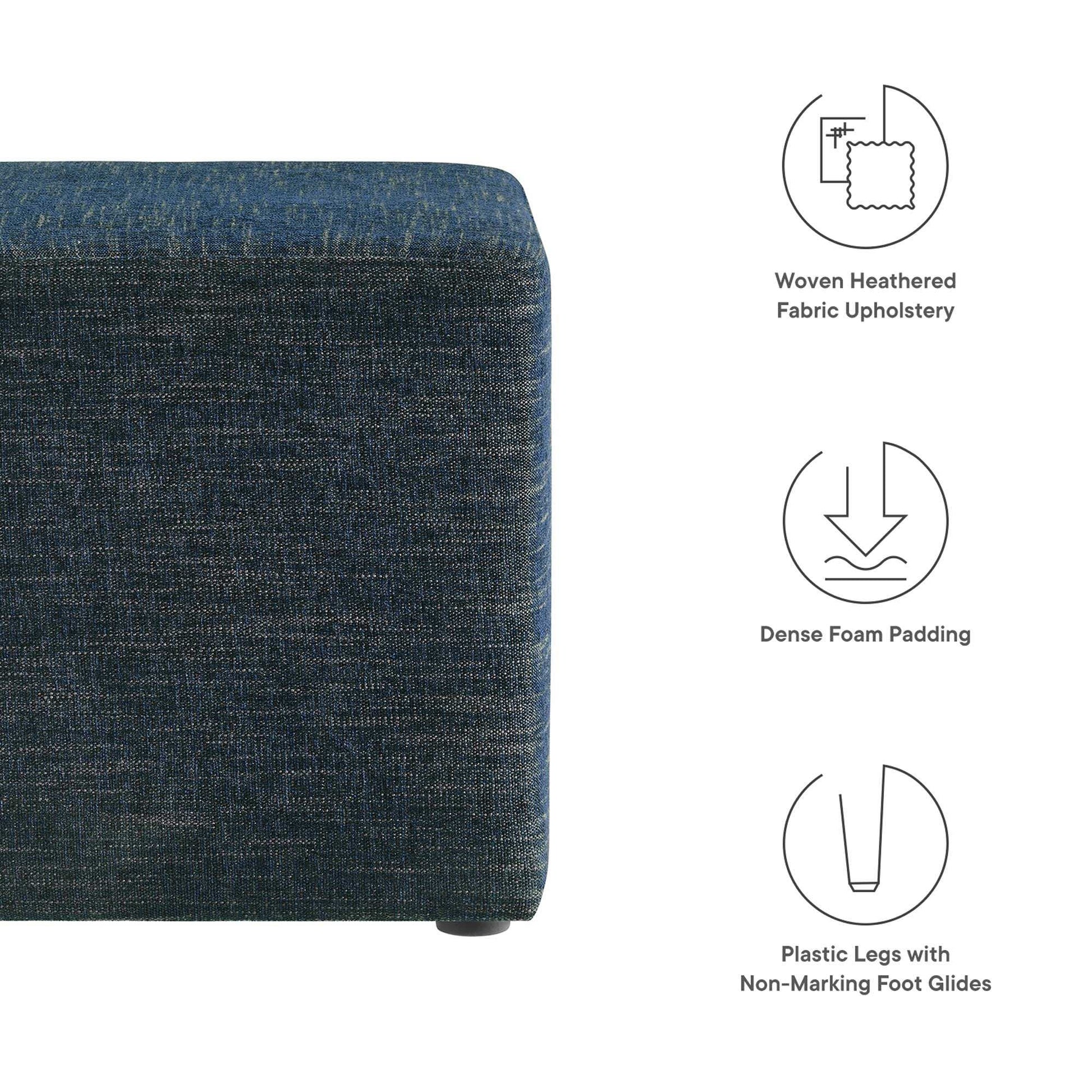 Callum 17" Square Woven Heathered Fabric Upholstered Ottoman by Modway - Best Buy Furniture
