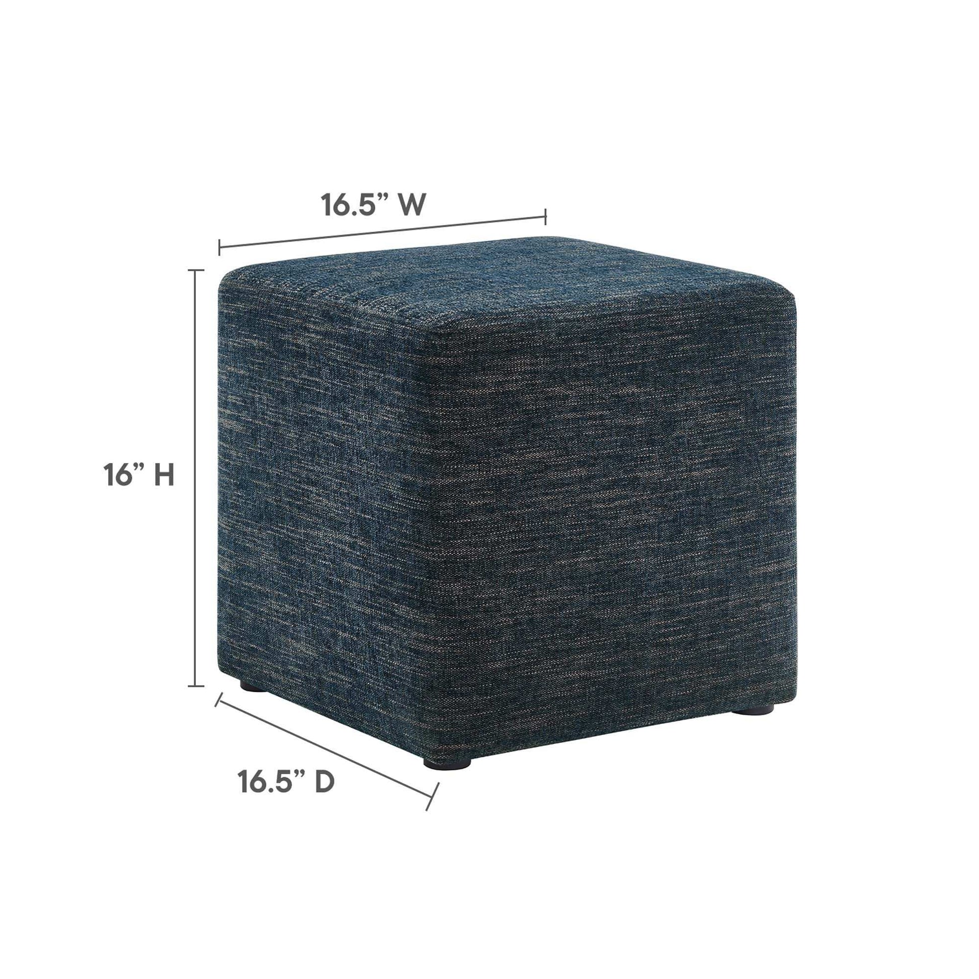 Callum 17" Square Woven Heathered Fabric Upholstered Ottoman by Modway - Best Buy Furniture