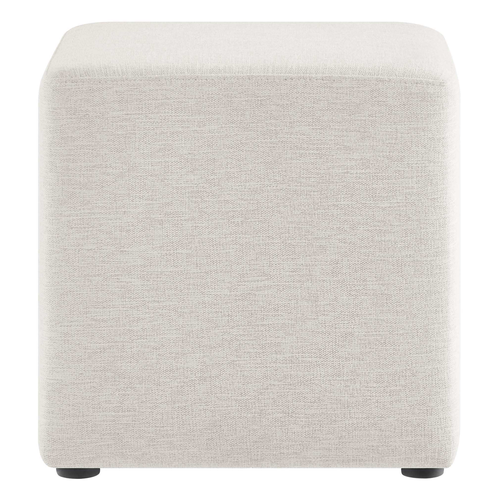 Callum 17" Square Woven Heathered Fabric Upholstered Ottoman by Modway - Best Buy Furniture