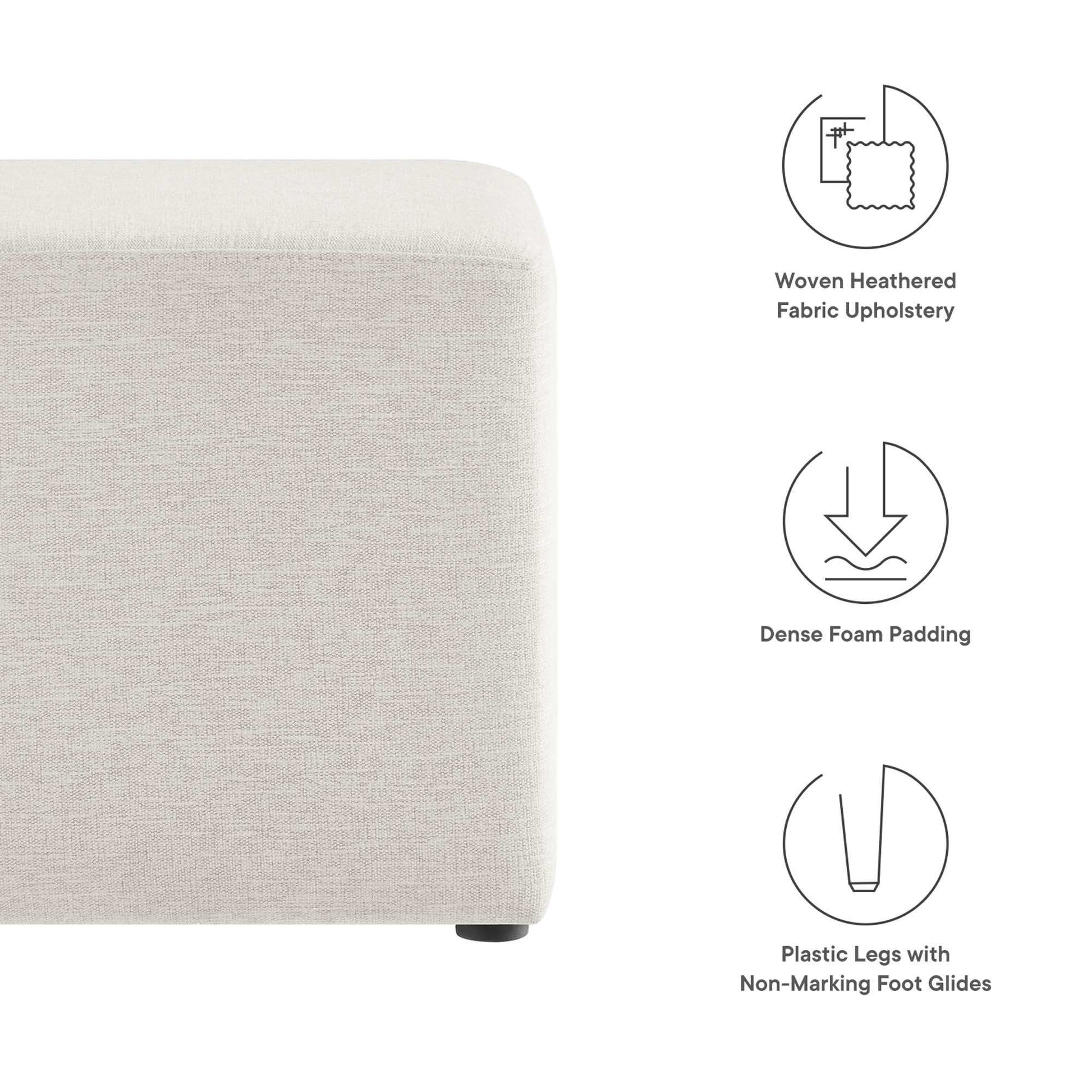 Callum 17" Square Woven Heathered Fabric Upholstered Ottoman by Modway - Best Buy Furniture
