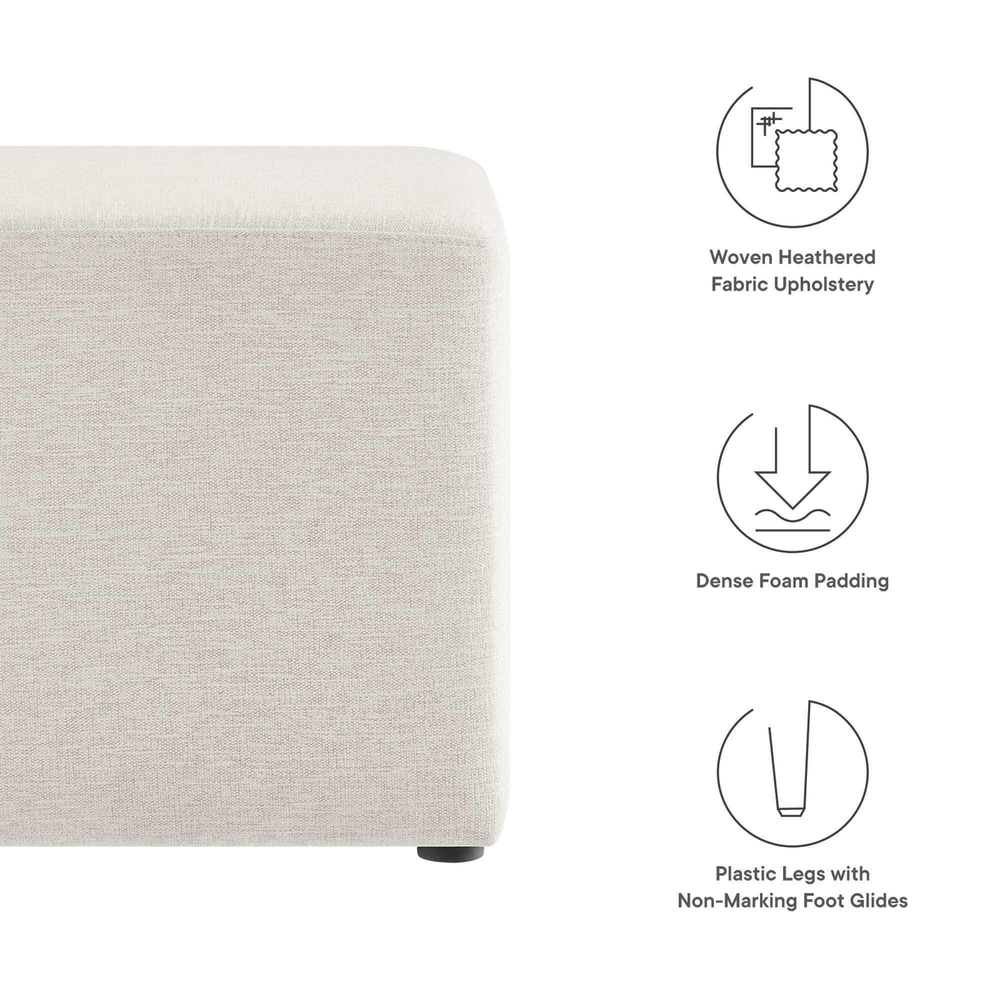 Callum 17" Square Woven Heathered Fabric Upholstered Ottoman by Modway - Best Buy Furniture