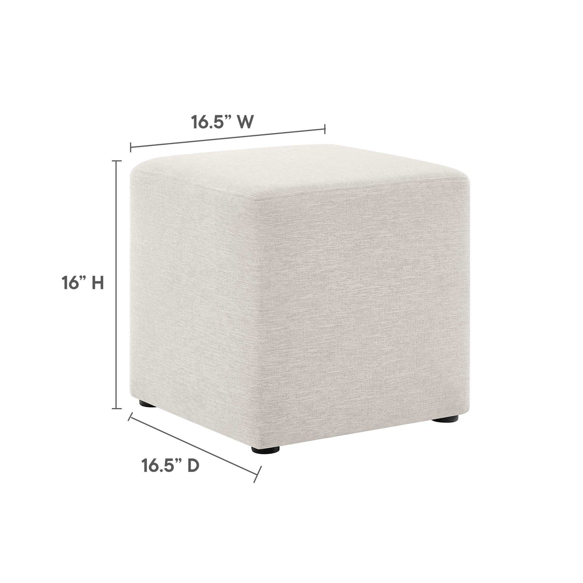 Callum 17" Square Woven Heathered Fabric Upholstered Ottoman by Modway - Best Buy Furniture