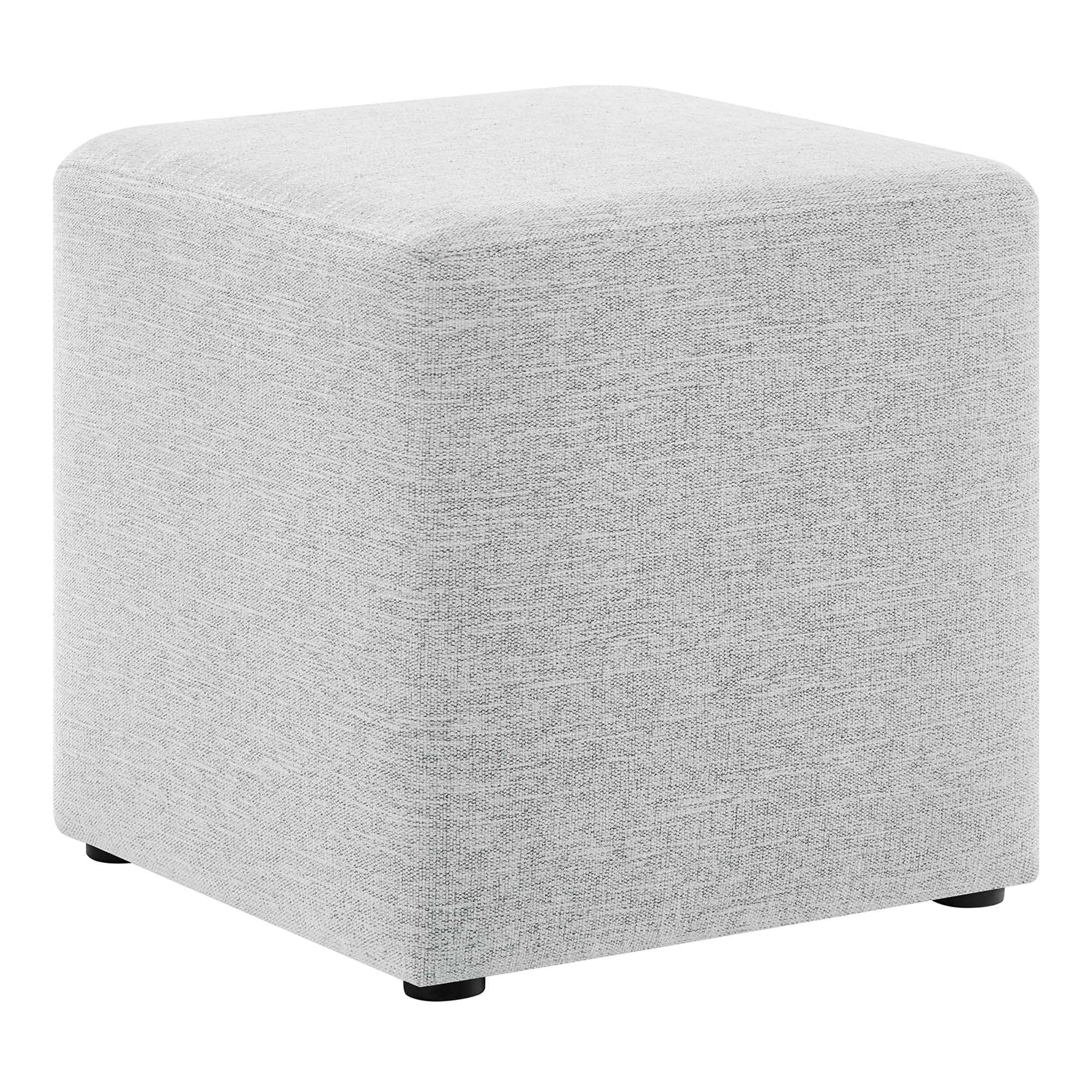 Callum 17" Square Woven Heathered Fabric Upholstered Ottoman by Modway - Best Buy Furniture
