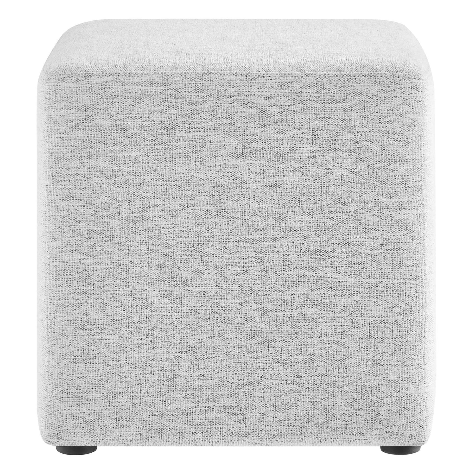 Callum 17" Square Woven Heathered Fabric Upholstered Ottoman by Modway - Best Buy Furniture