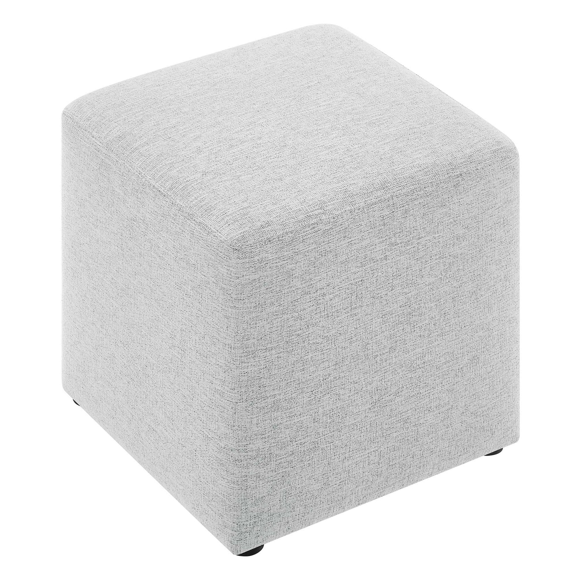 Callum 17" Square Woven Heathered Fabric Upholstered Ottoman by Modway - Best Buy Furniture