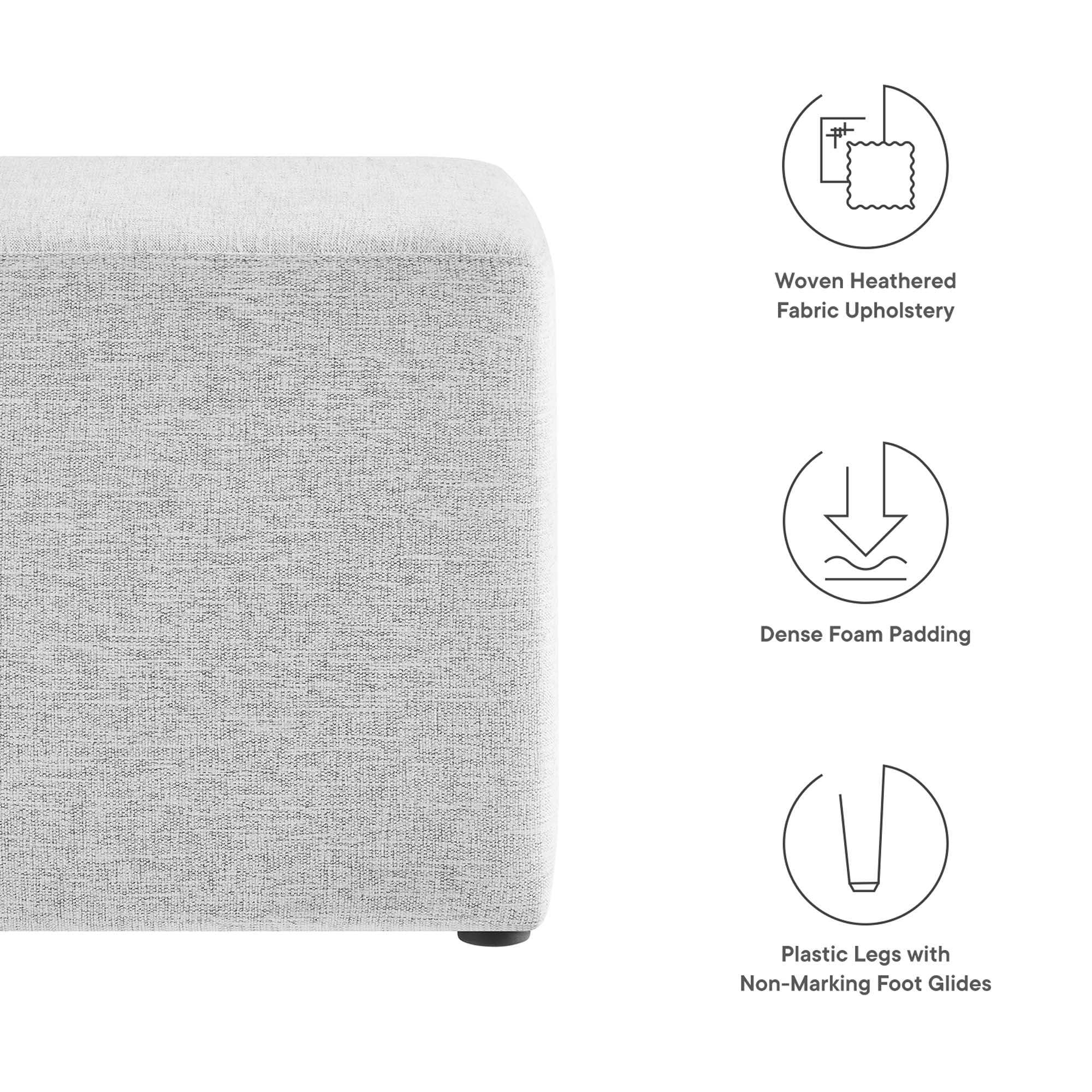 Callum 17" Square Woven Heathered Fabric Upholstered Ottoman by Modway - Best Buy Furniture