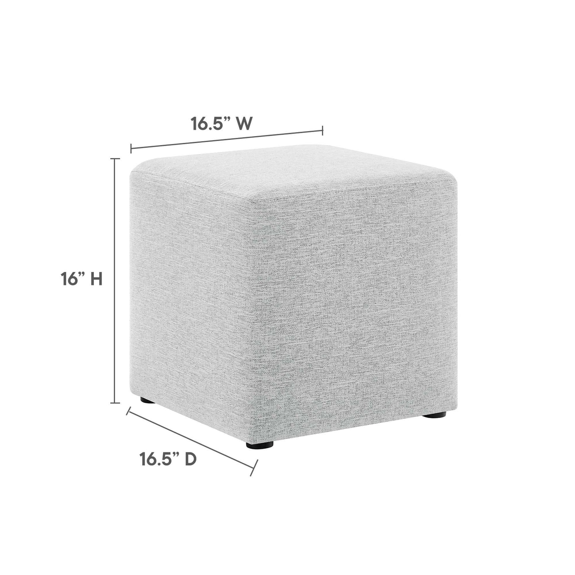 Callum 17" Square Woven Heathered Fabric Upholstered Ottoman by Modway - Best Buy Furniture