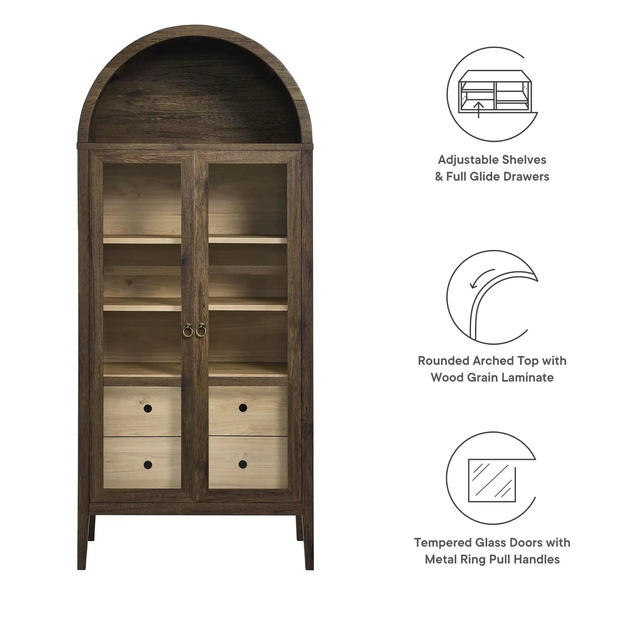 Nolan Tall Arched Storage Display Cabinet by Modway - Best Buy Furniture