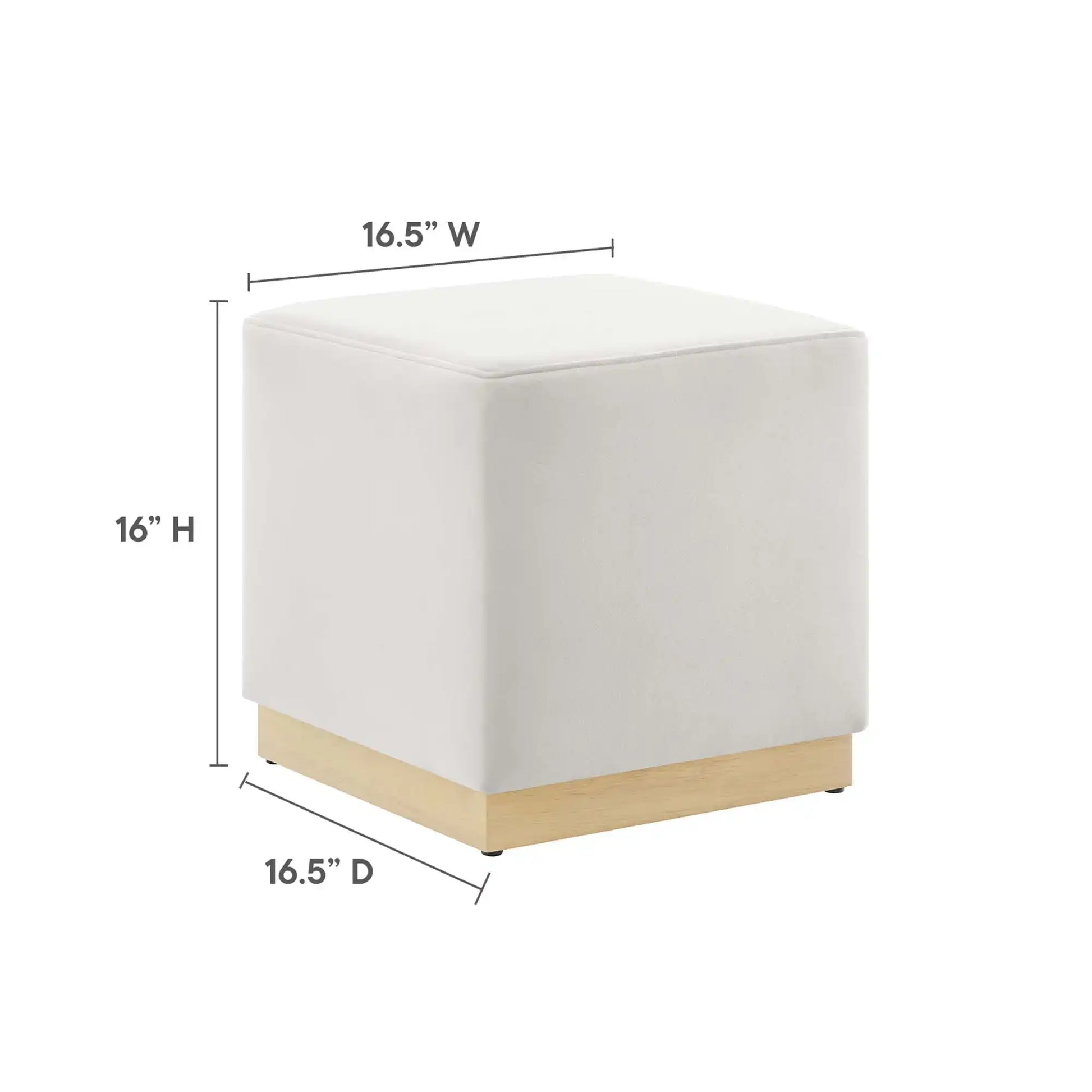 Tilden 17" Square Performance Velvet Upholstered Ottoman by Modway - Best Buy Furniture