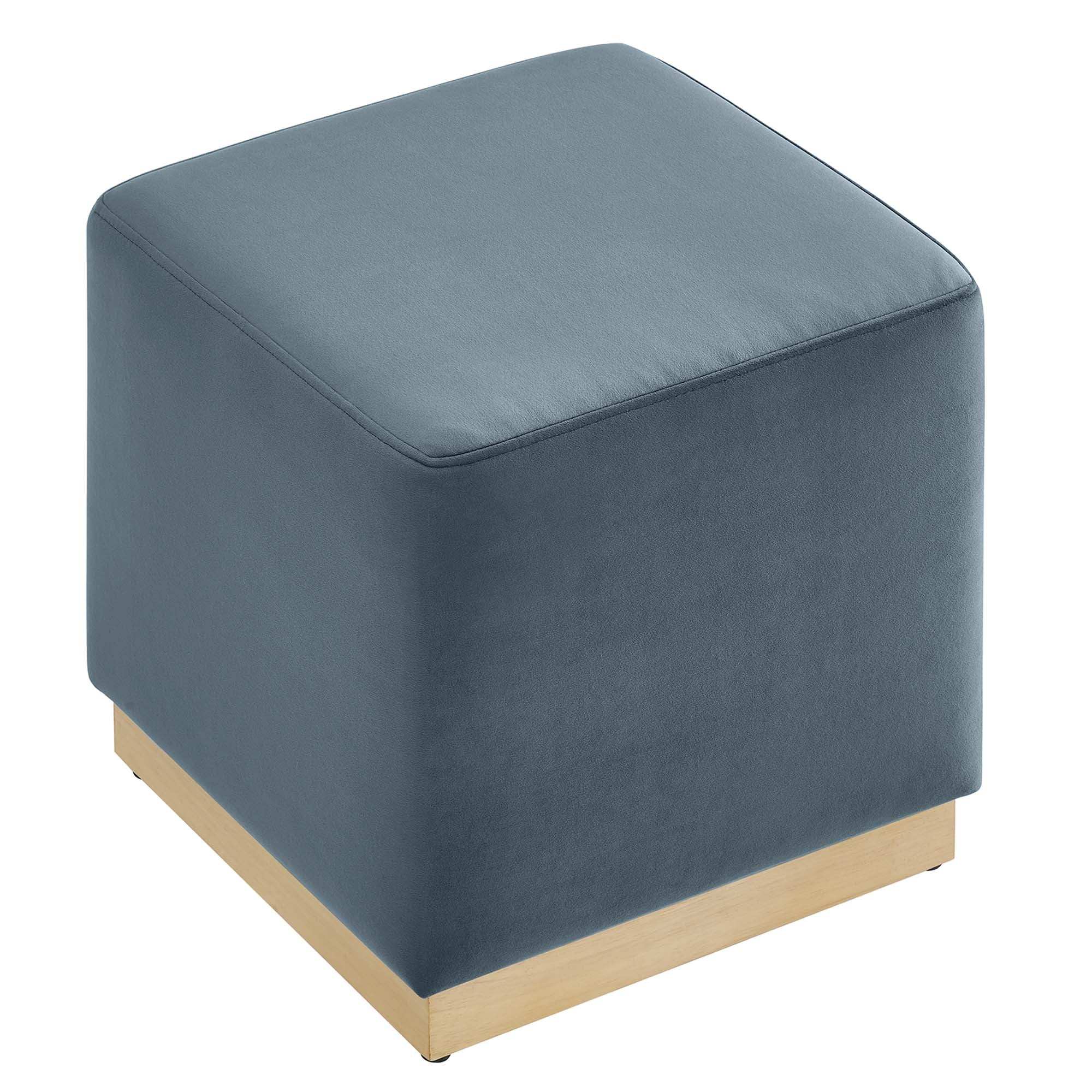 Tilden 17" Square Performance Velvet Upholstered Ottoman by Modway - Best Buy Furniture