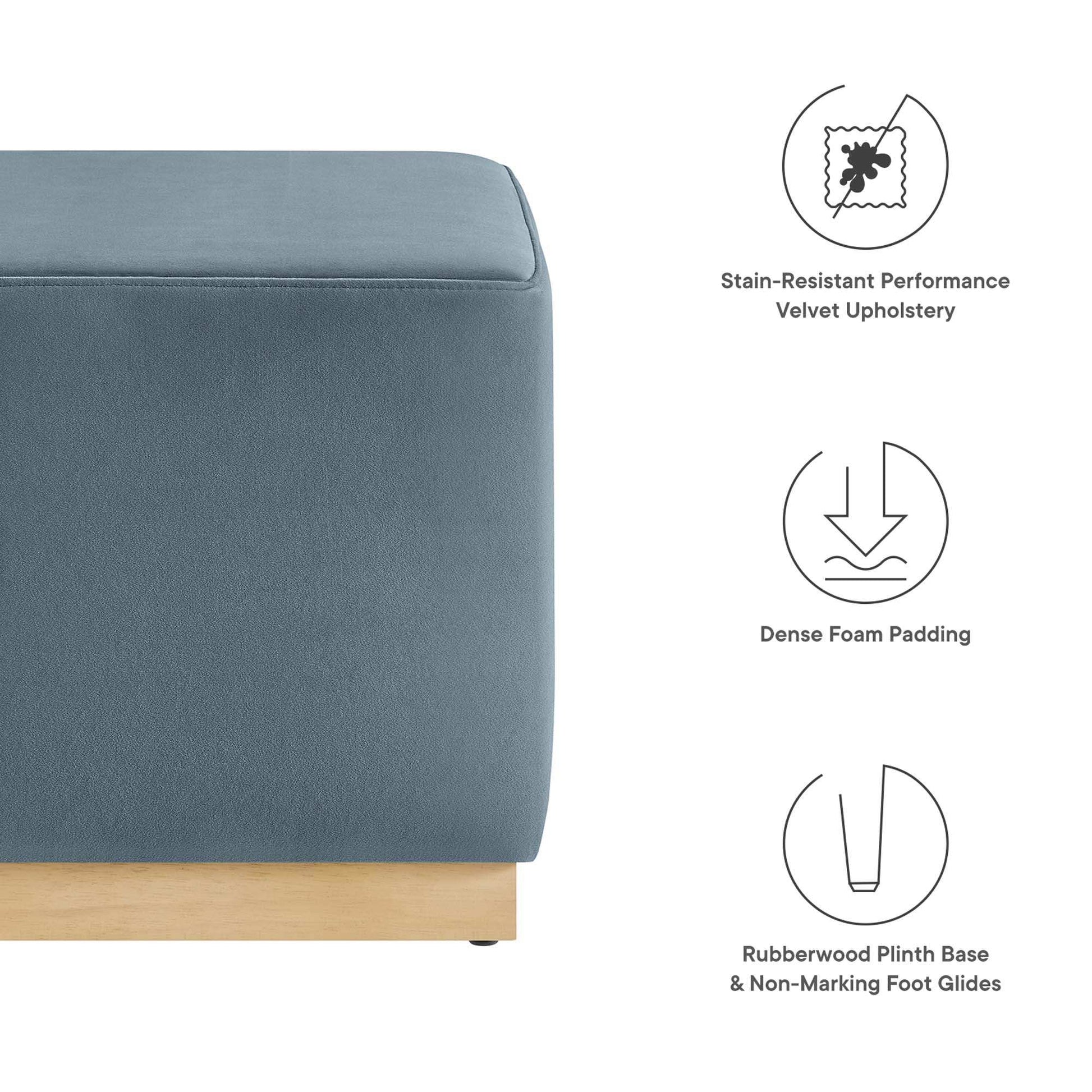 Tilden 17" Square Performance Velvet Upholstered Ottoman by Modway - Best Buy Furniture