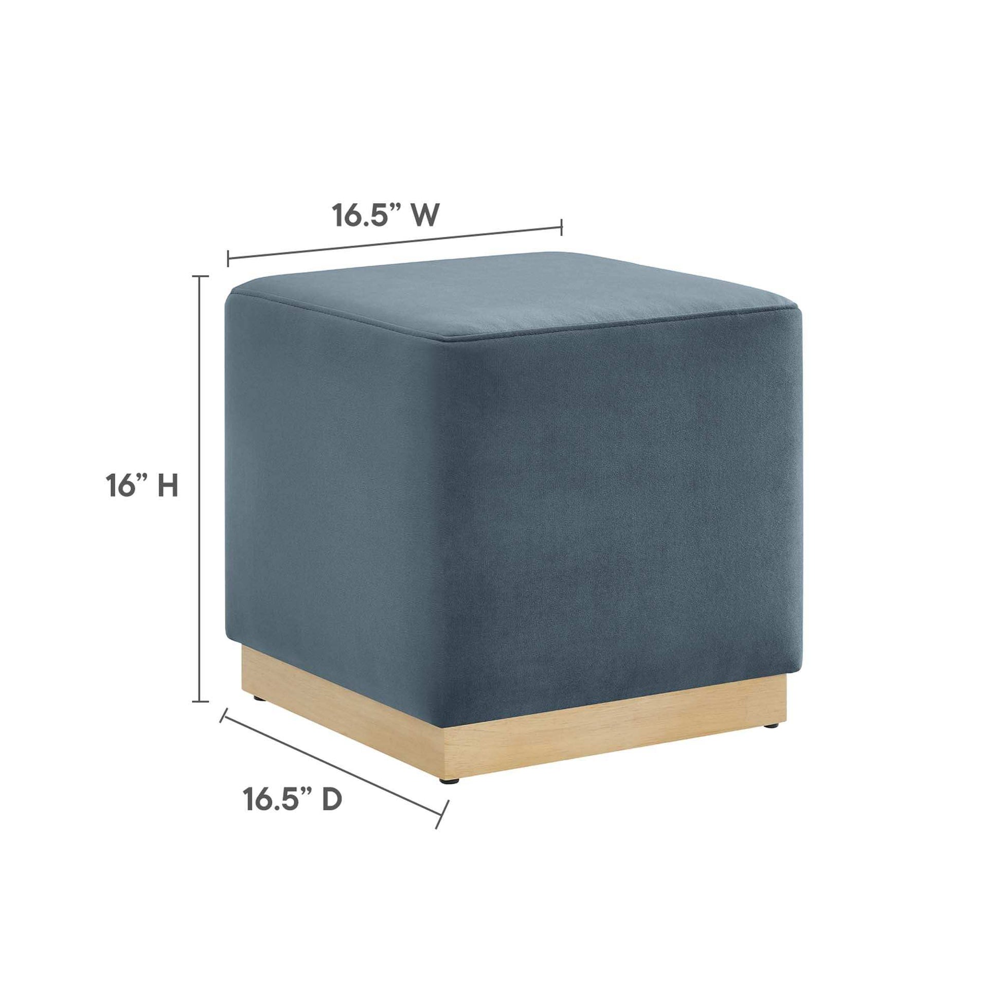 Tilden 17" Square Performance Velvet Upholstered Ottoman by Modway - Best Buy Furniture