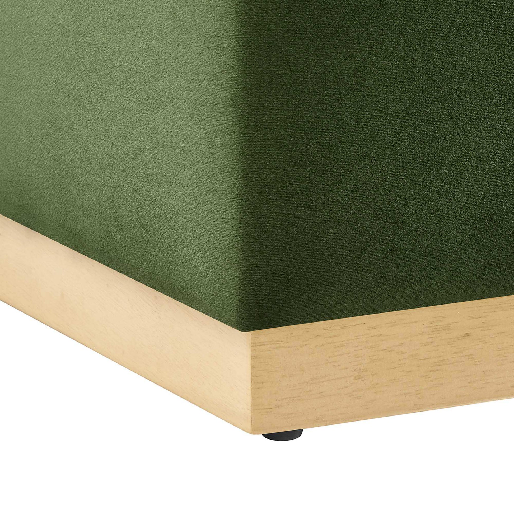 Tilden 17" Square Performance Velvet Upholstered Ottoman by Modway - Best Buy Furniture