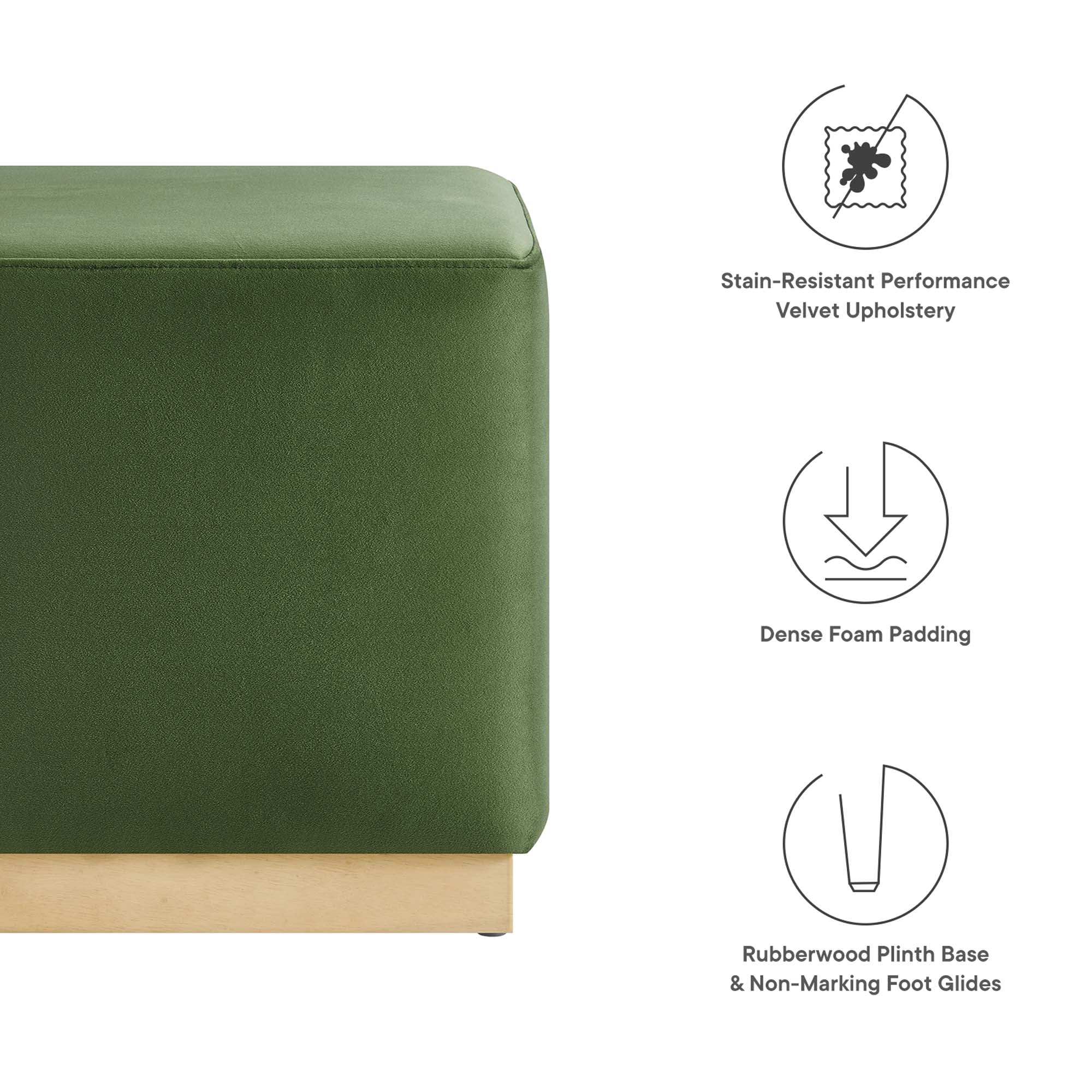 Tilden 17" Square Performance Velvet Upholstered Ottoman by Modway - Best Buy Furniture