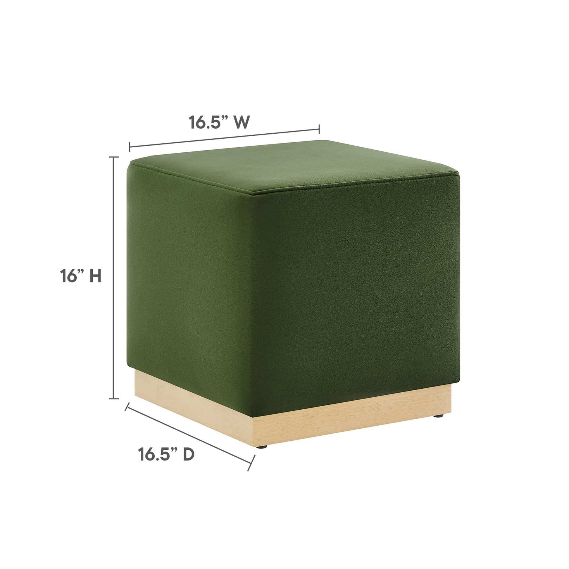 Tilden 17" Square Performance Velvet Upholstered Ottoman by Modway - Best Buy Furniture