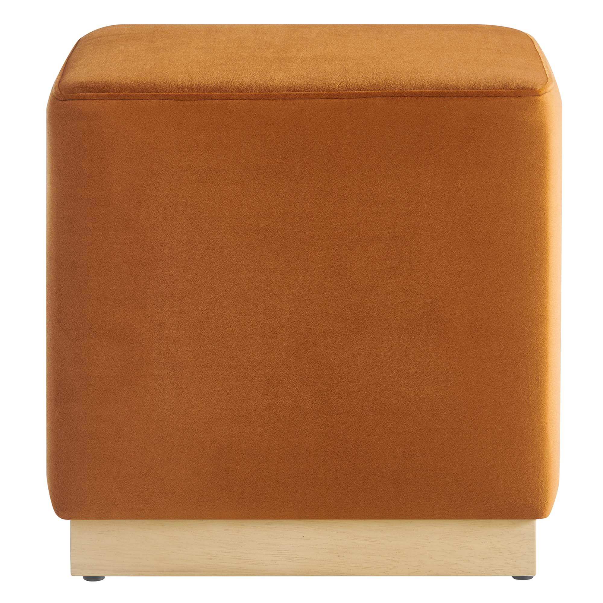 Tilden 17" Square Performance Velvet Upholstered Ottoman by Modway - Best Buy Furniture