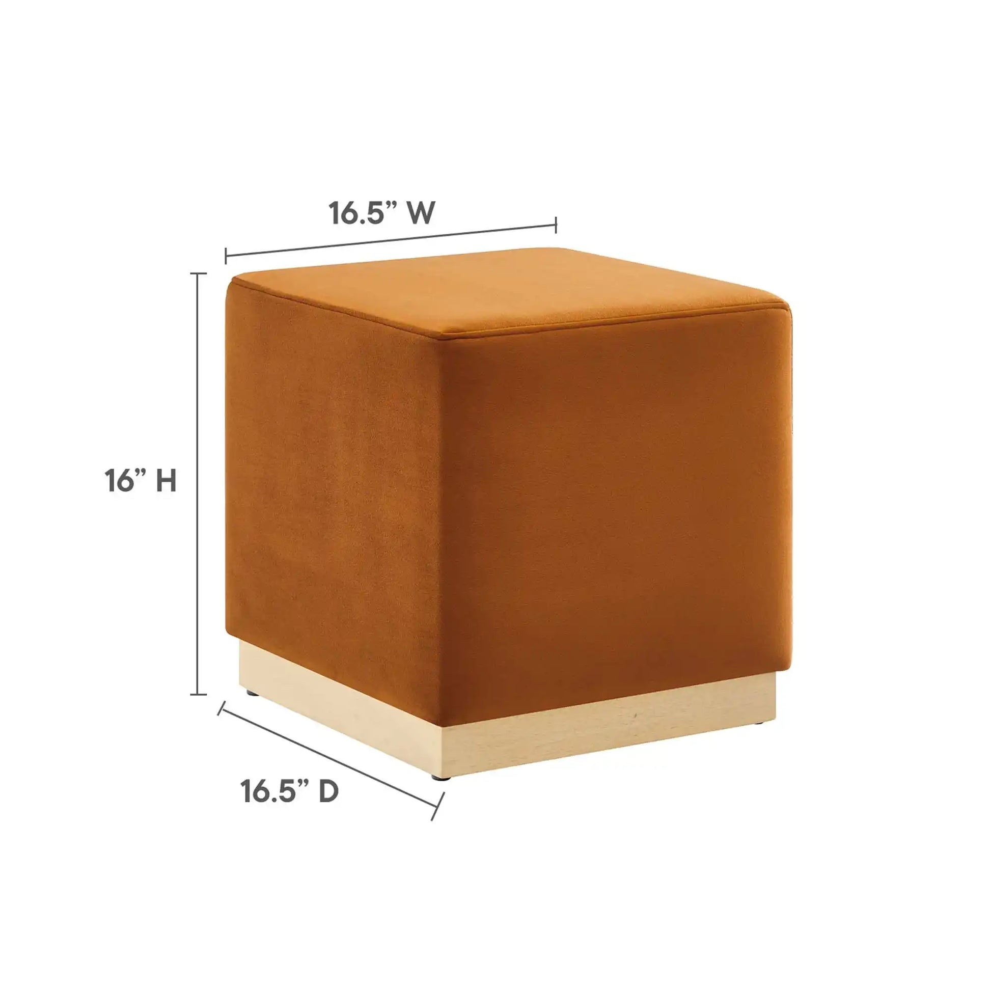 Tilden 17" Square Performance Velvet Upholstered Ottoman by Modway - Best Buy Furniture