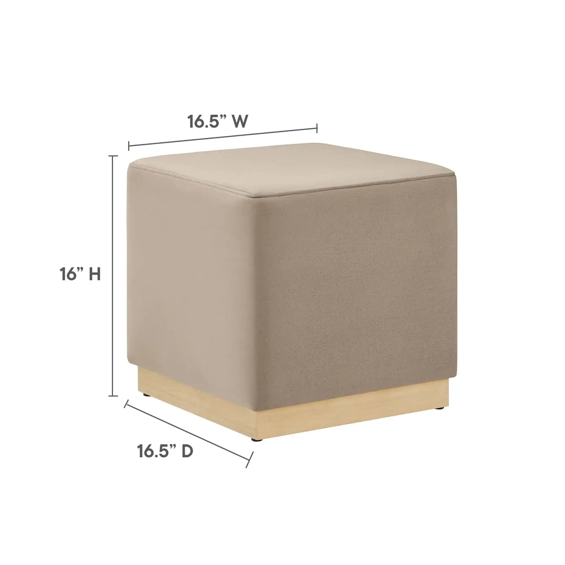 Tilden 17" Square Performance Velvet Upholstered Ottoman by Modway - Best Buy Furniture