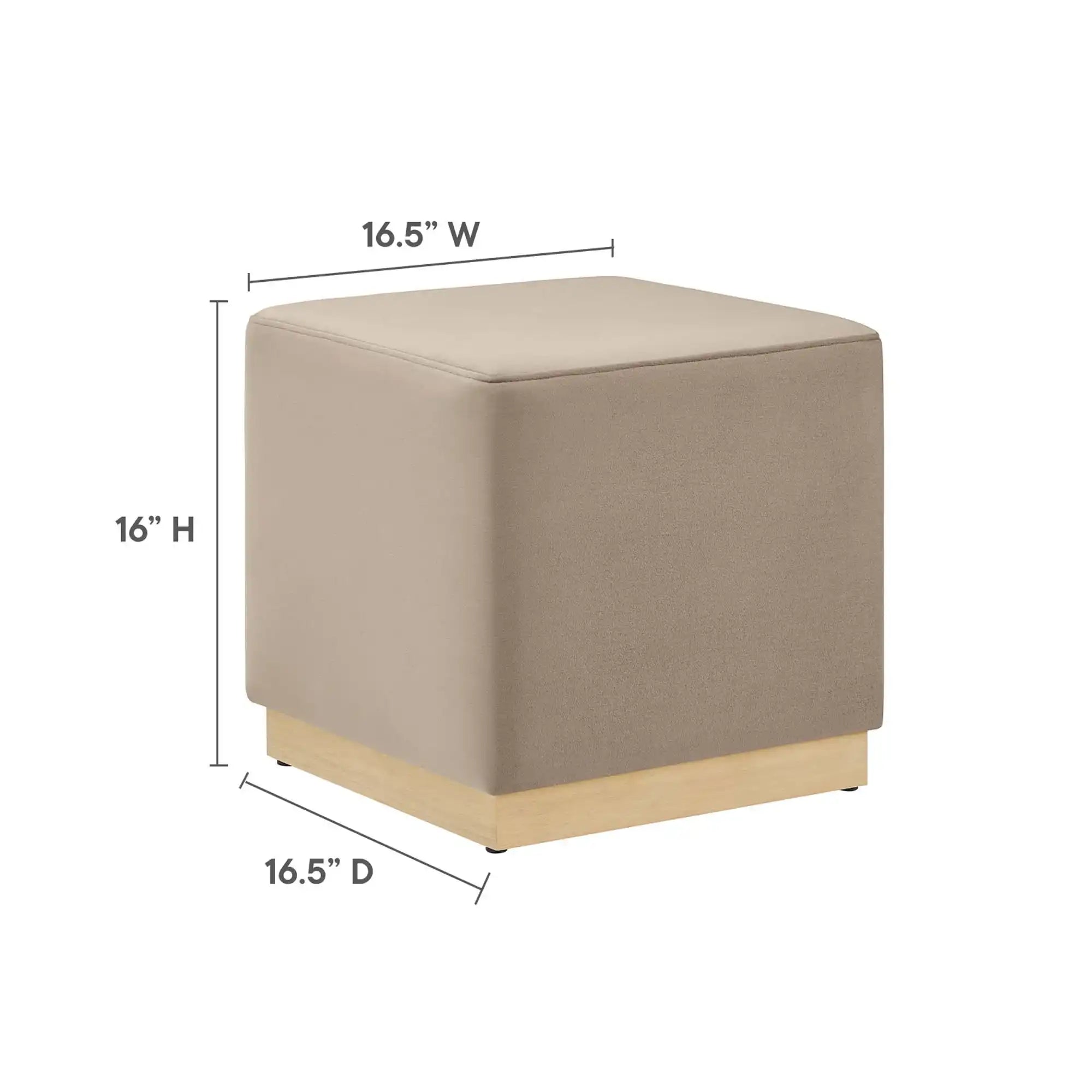 Tilden 17" Square Performance Velvet Upholstered Ottoman by Modway - Best Buy Furniture