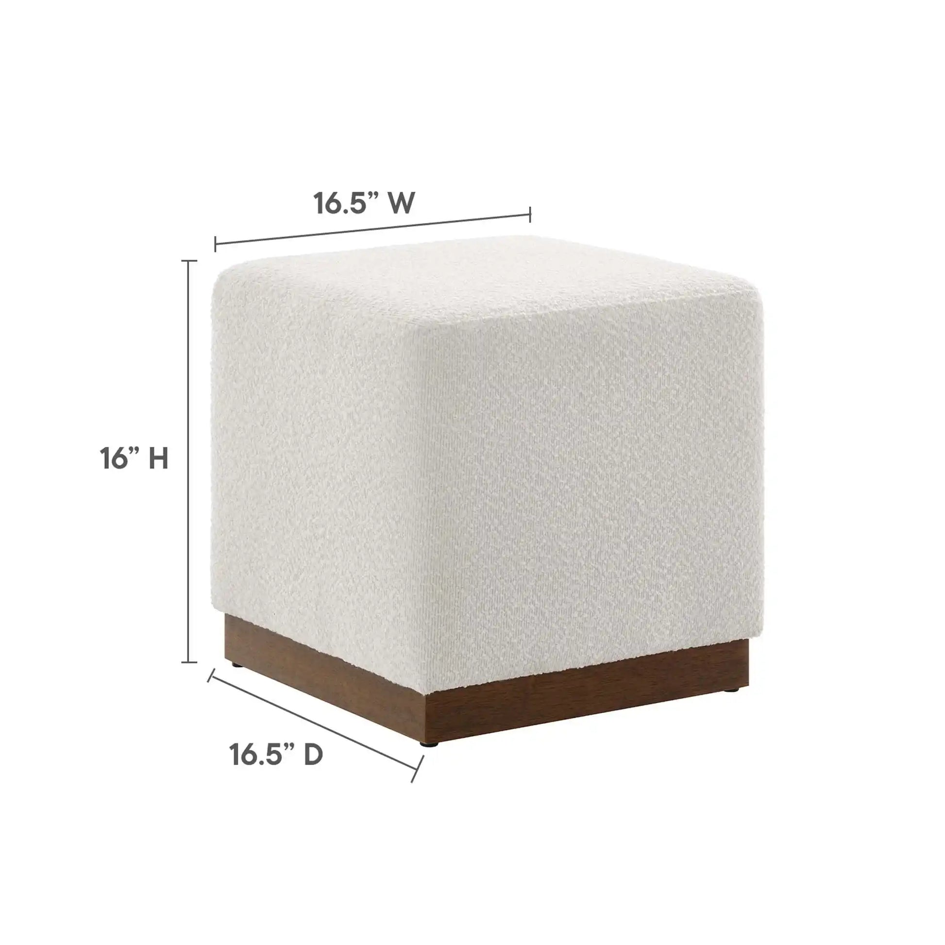 Tilden 17" Square Boucle Upholstered Ottoman by Modway - Best Buy Furniture